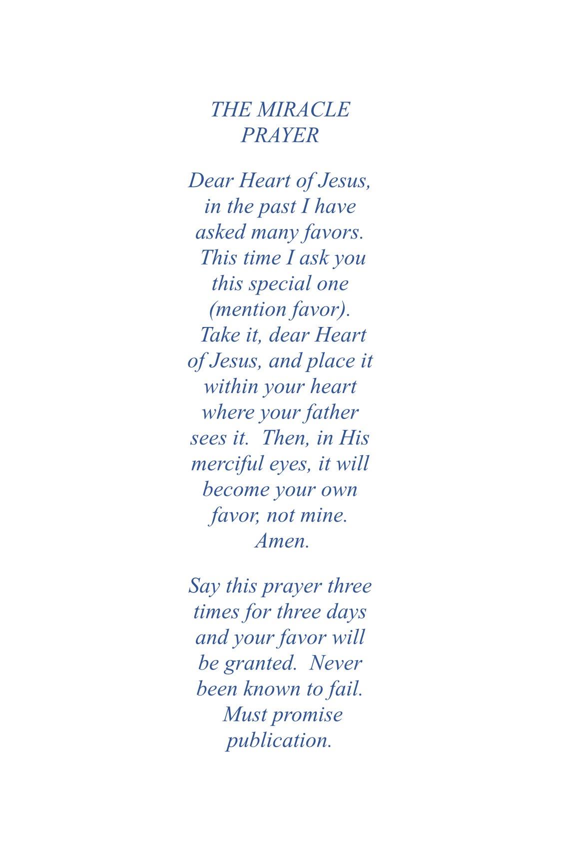 The Miracle Prayer r/Catholicism