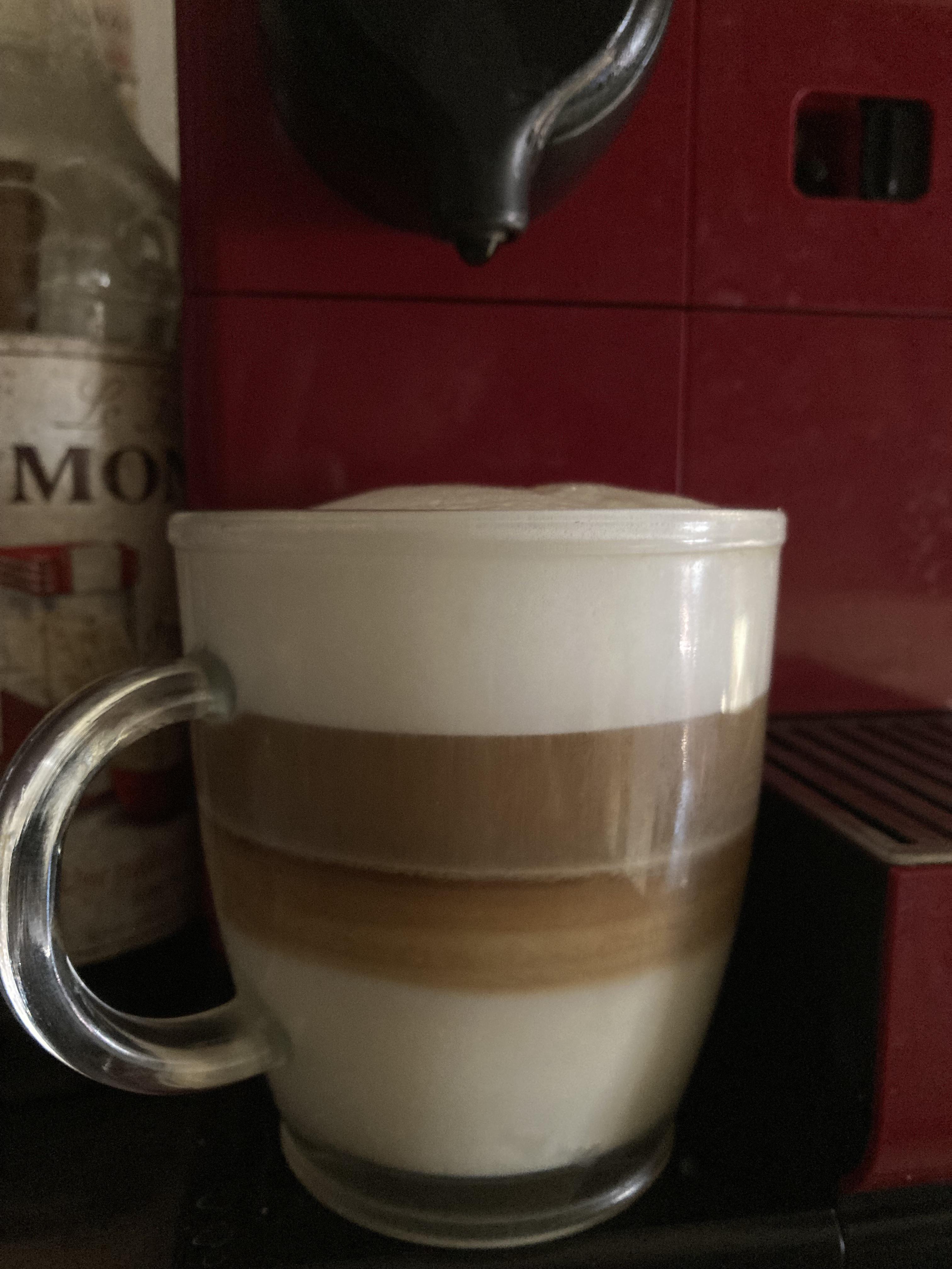 Sunday layers. Buenos Aires Lungo with 2 servings of frothed milk. r