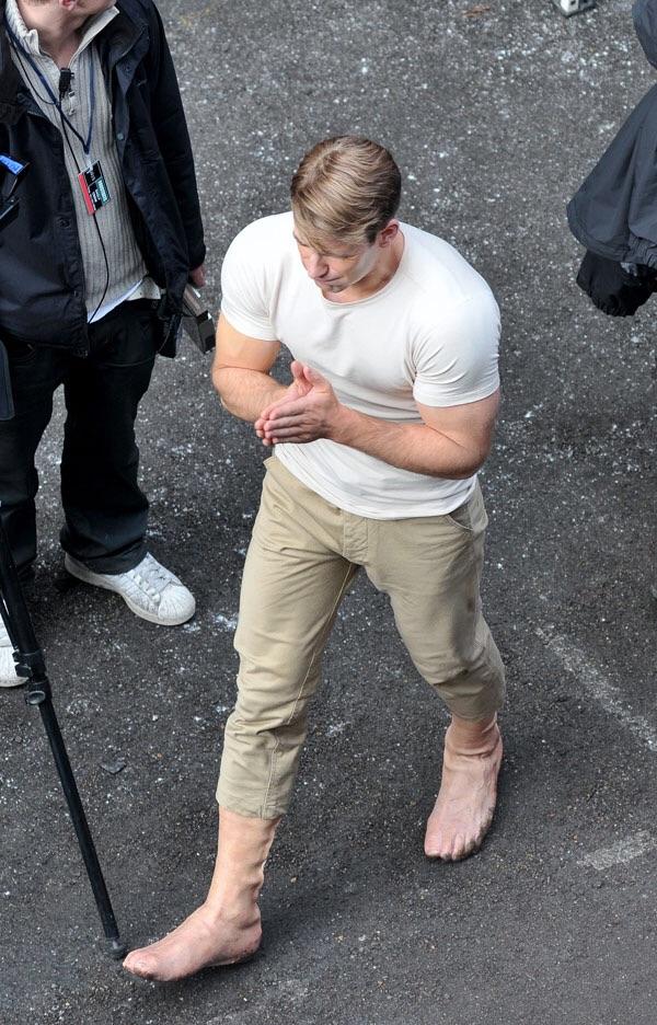 Chris Evans Wearing Feet Boots on the Set of Captain America r/pics