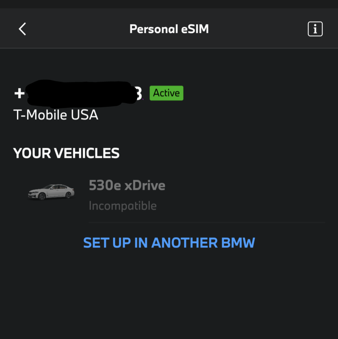 eSim all setup but... incompatible? : r/BmwTech
