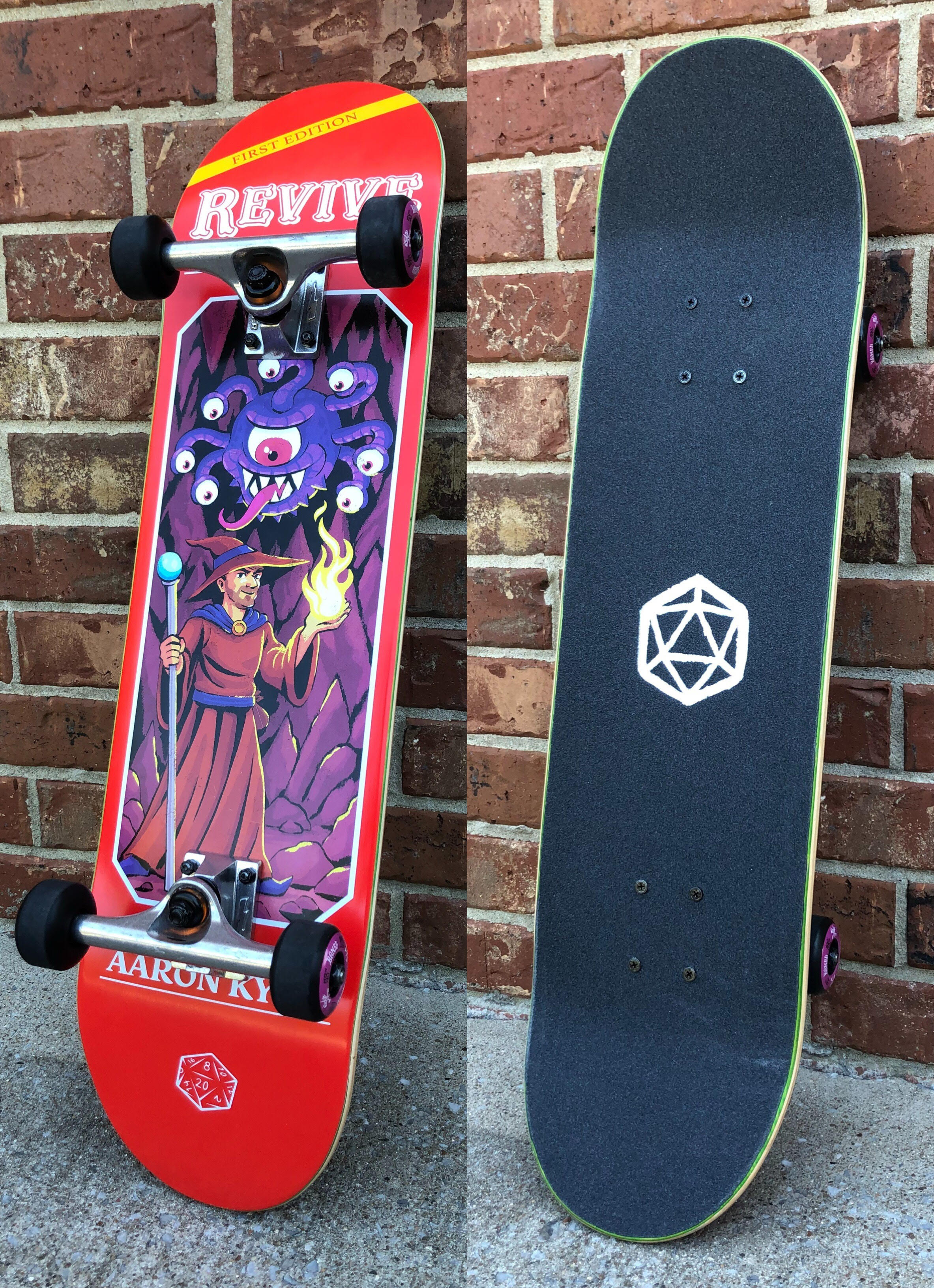 [OC] I love skateboarding and D&D, so I put together a custom board to
