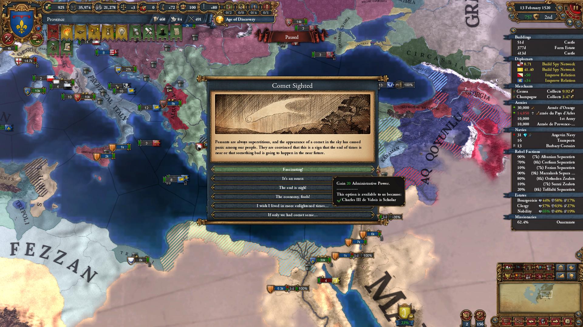 Ruler's scholar profile gives +20 admin instead of 1 stability on