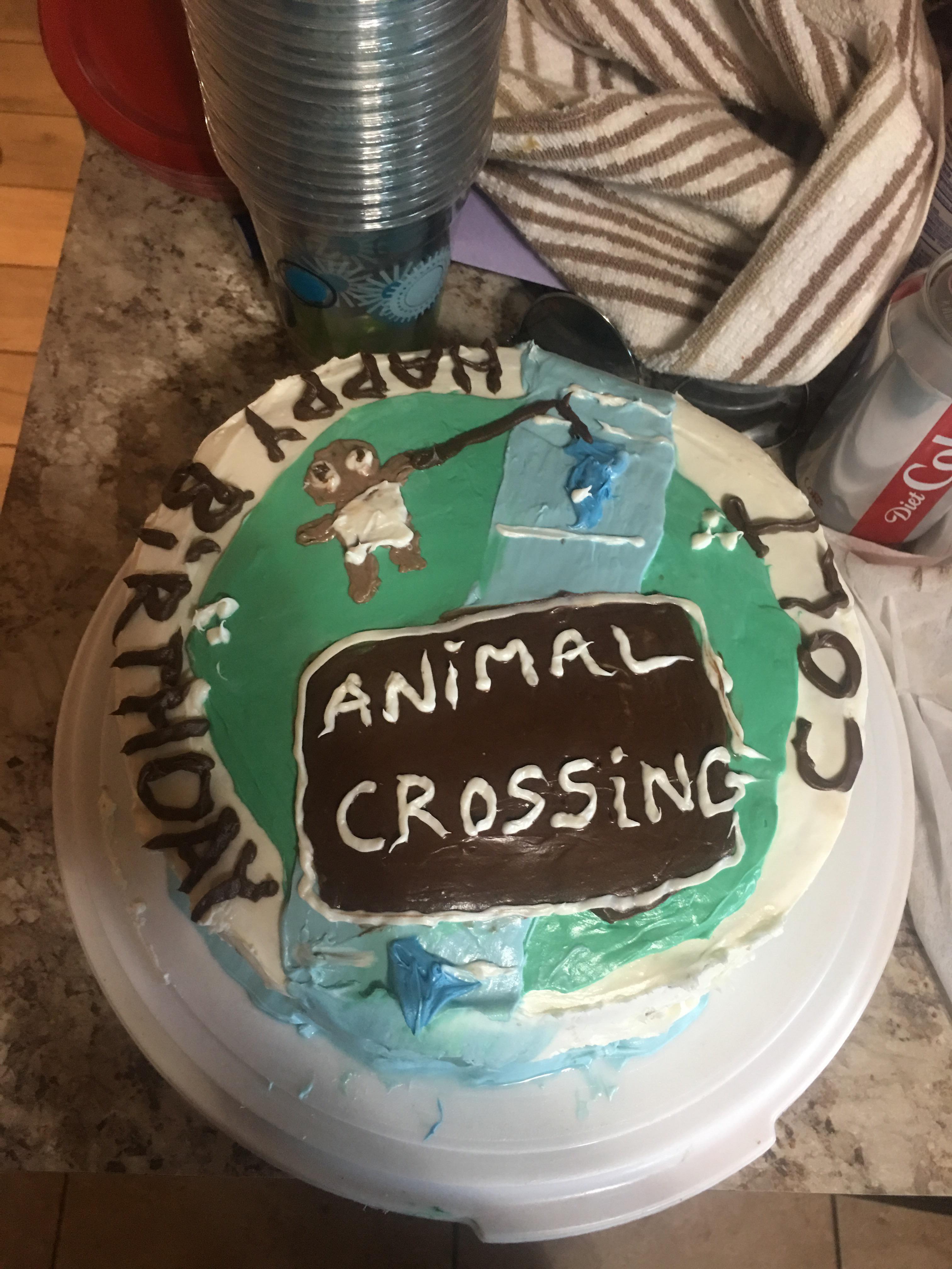 Stepdad made me an Animal Crossing cake for my birthday! AnimalCrossing
