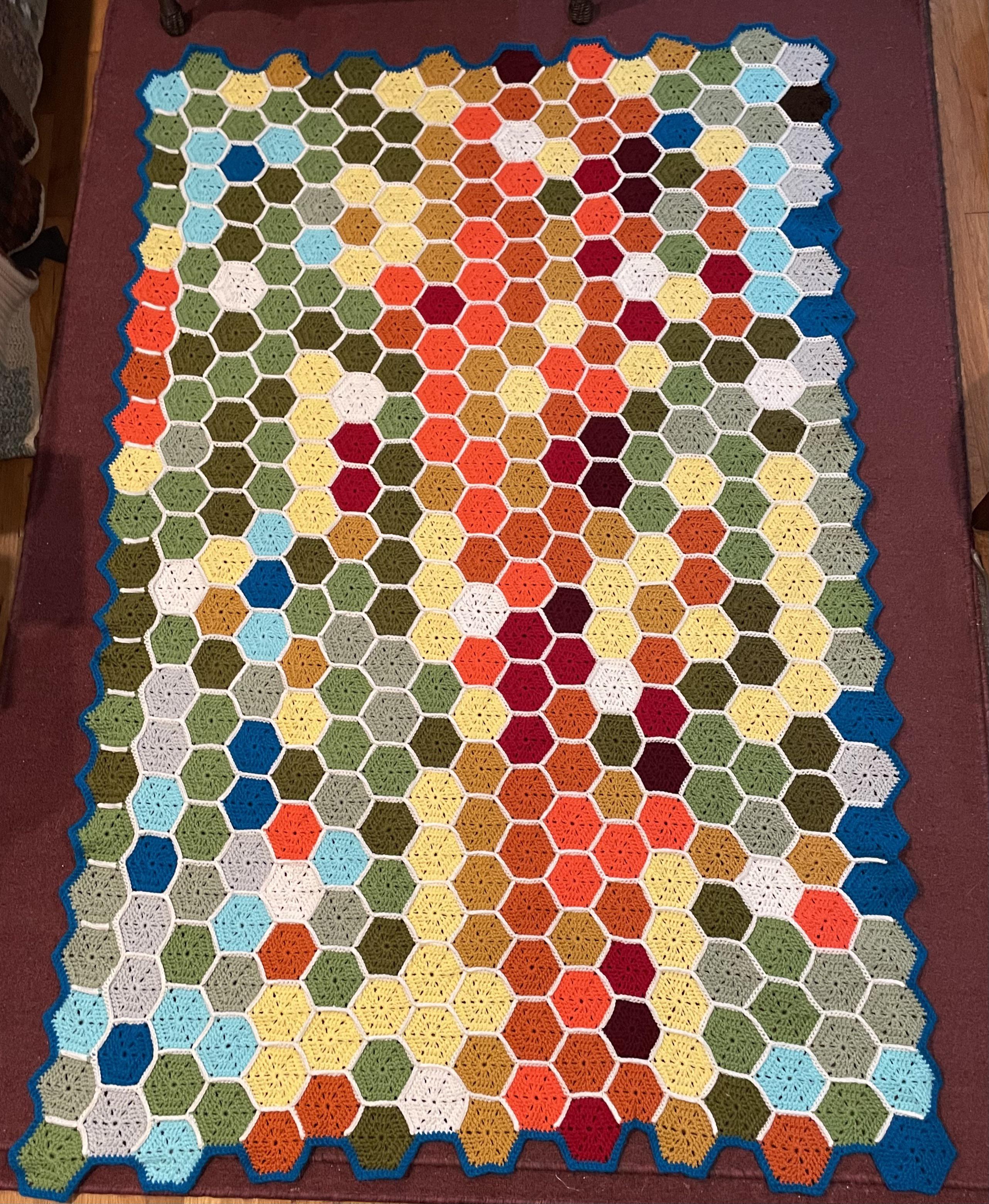 2021 Temperature Blanket is complete. r/crochet