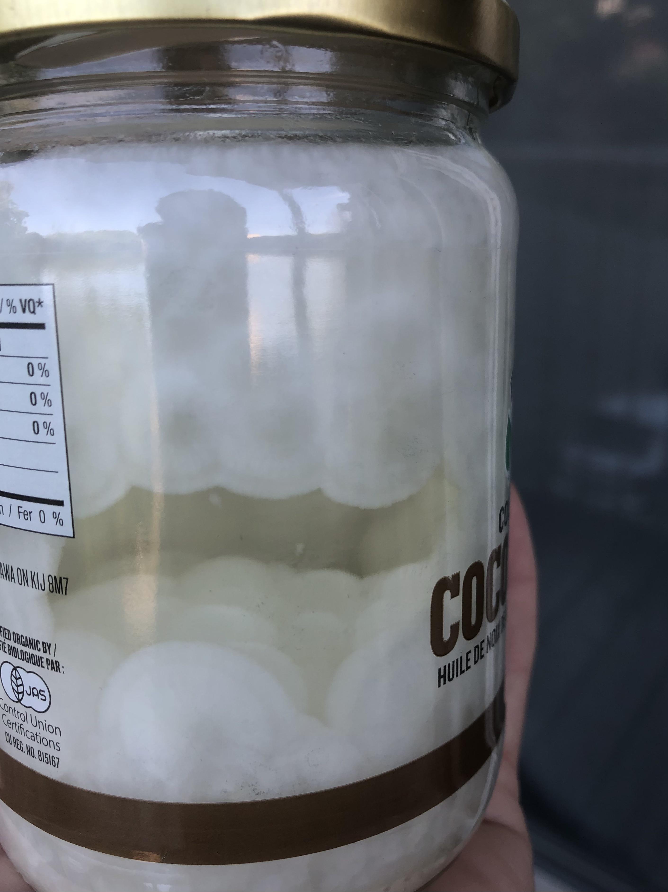 My coconut oil melted during the heat wave, and then reconstituted into