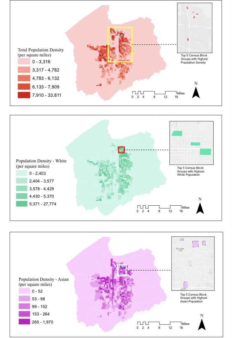 Salt Lake County Population Density. Top 5 census blocks for General