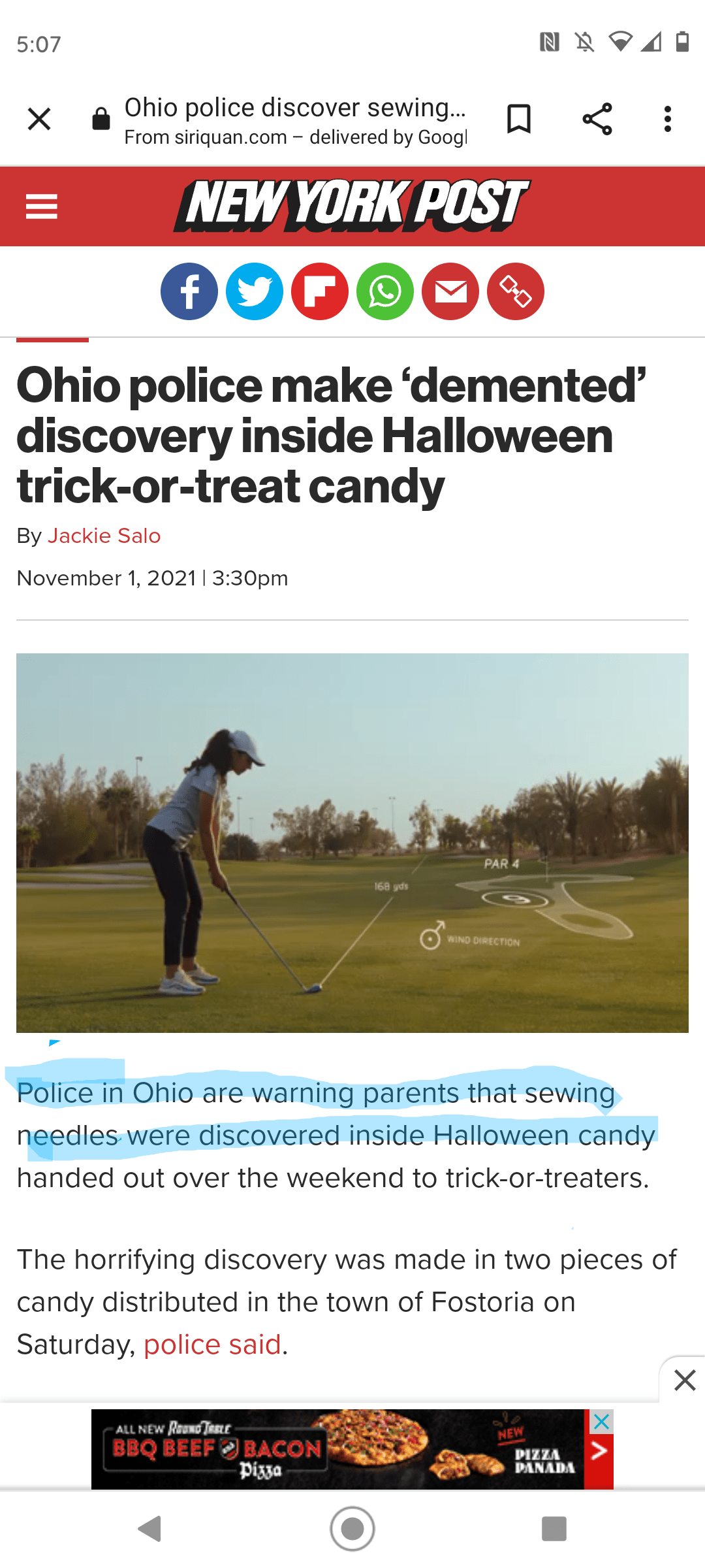 They put sewing needles in candy r/iamatotalpieceofshit