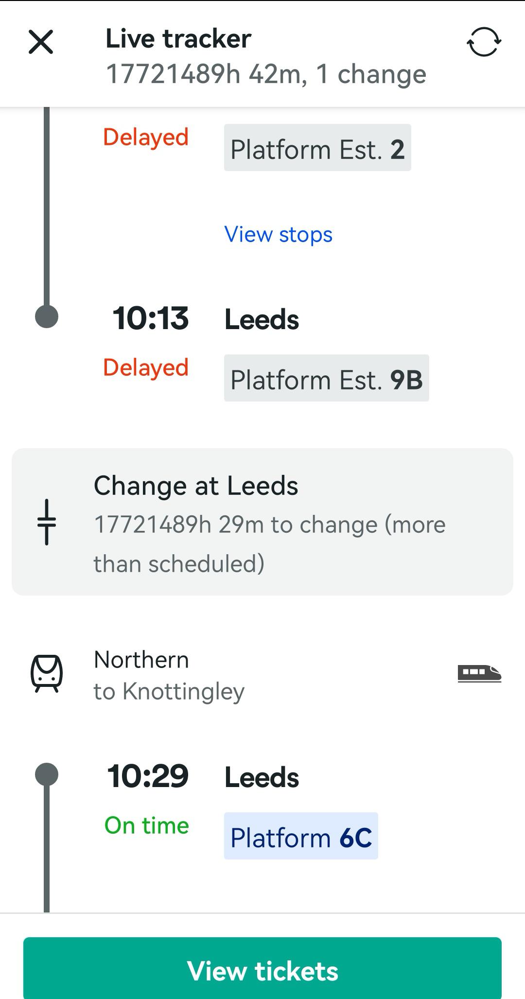 trainline being more generous than usual with train transfer times