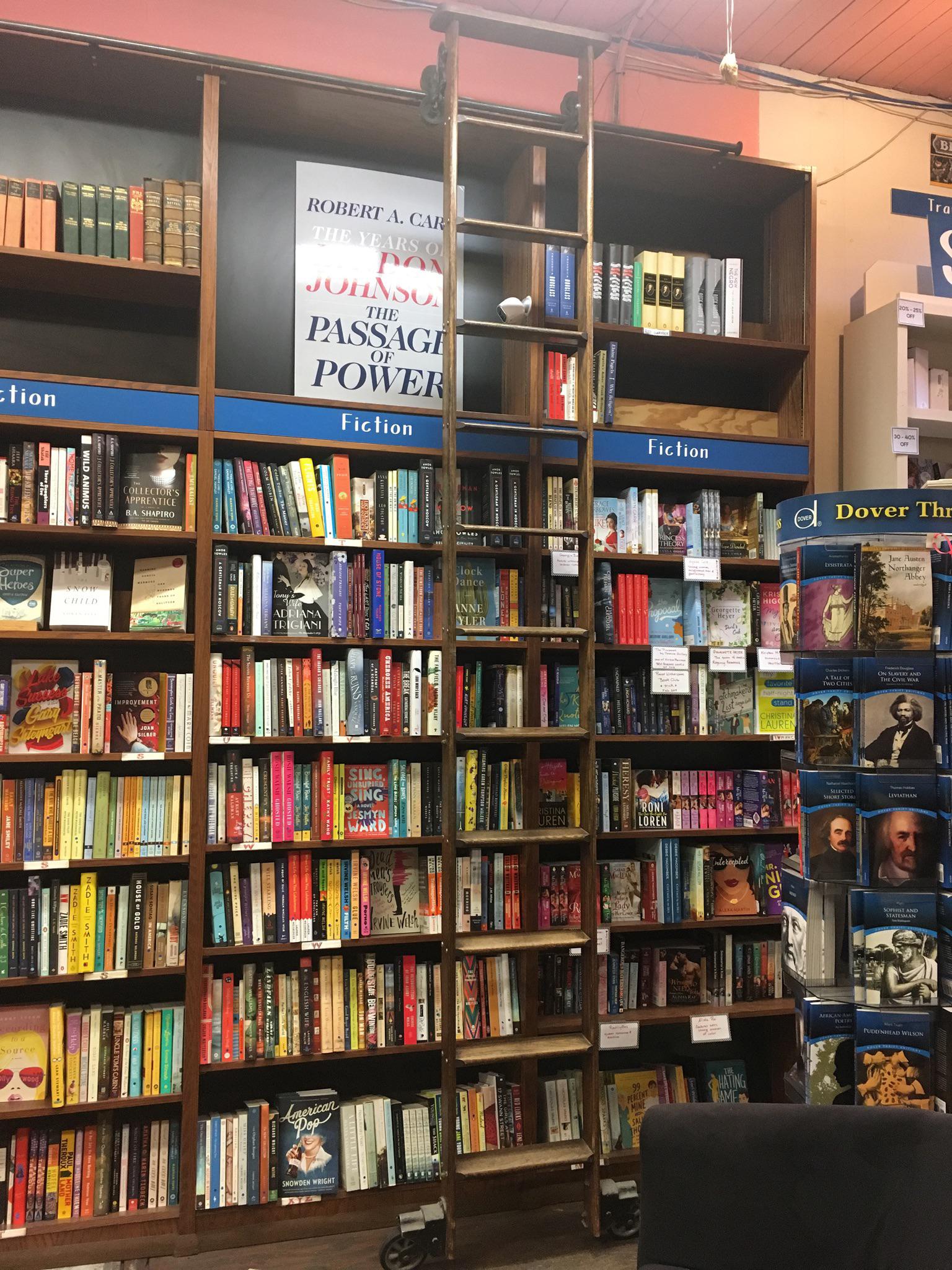 Bear Pond Books, Montpelier, VT. Creaking floors, sagging shelves, and a rolling ladder across