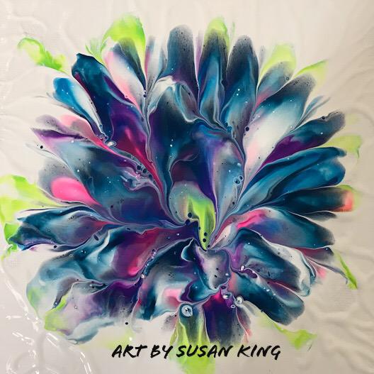 Acrylic Fluid Painting A Flower Dip r/PourPainting