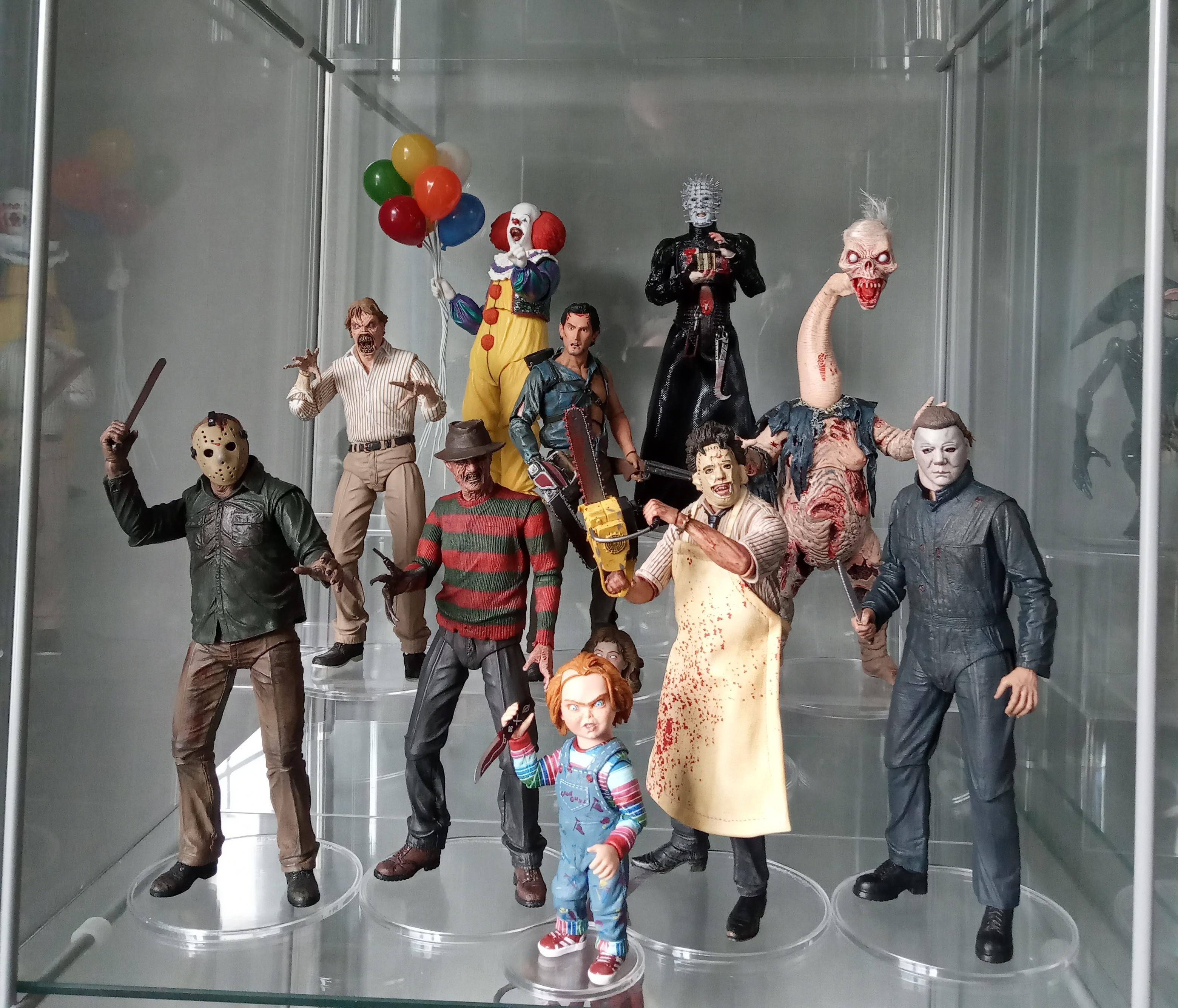 My current setup of mainly 80s horror icons from Neca toys, if you are