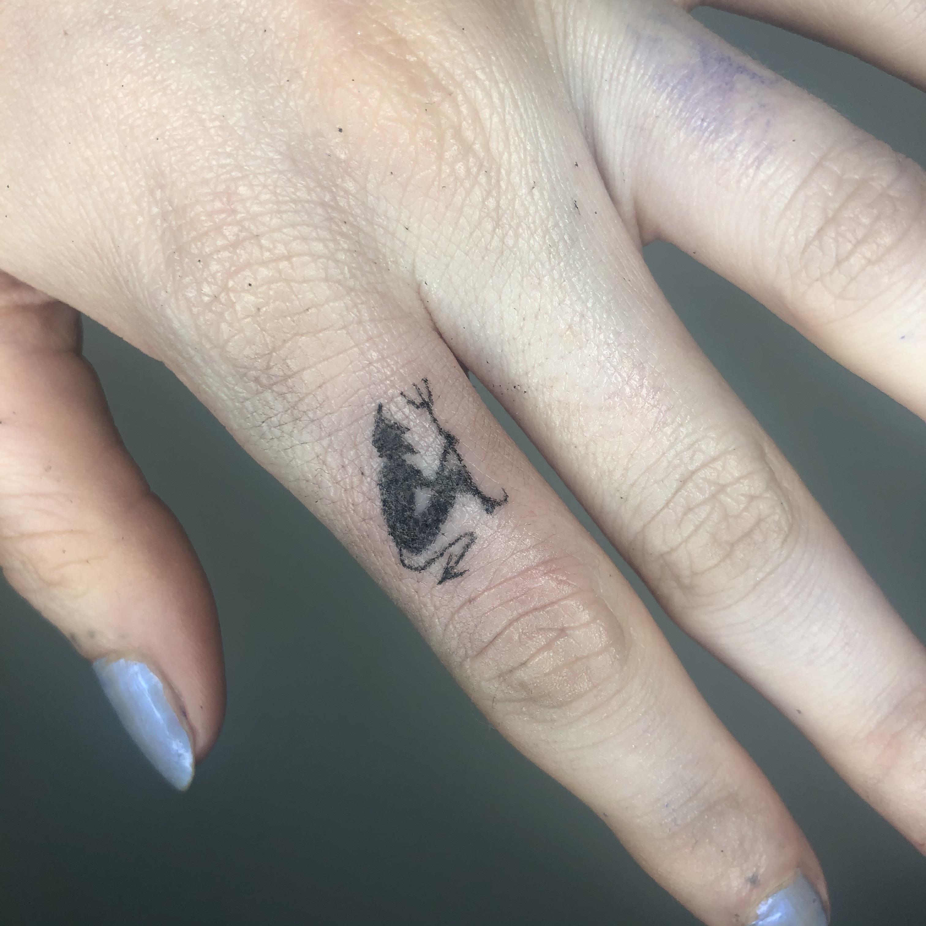 Gave Myself A Micro Devil Tattoo On My Finger😁 Probably My New Favorite🖤 : R/Sticknpokes 3024_x_3024_jpg