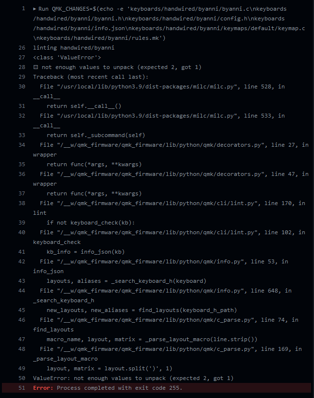 What does this QMK Lint error mean? r/olkb