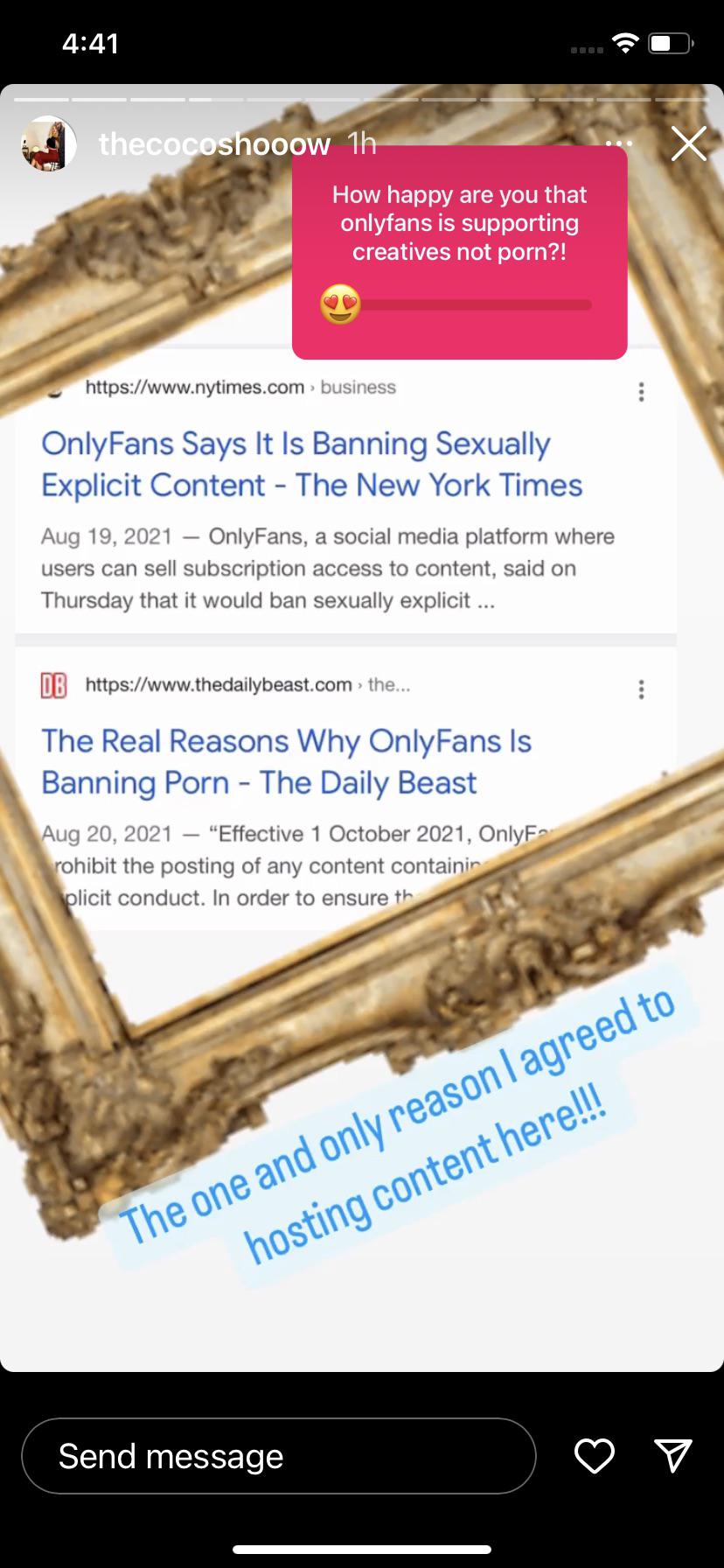 Does she not realize that onlyfans changed their mind about this like