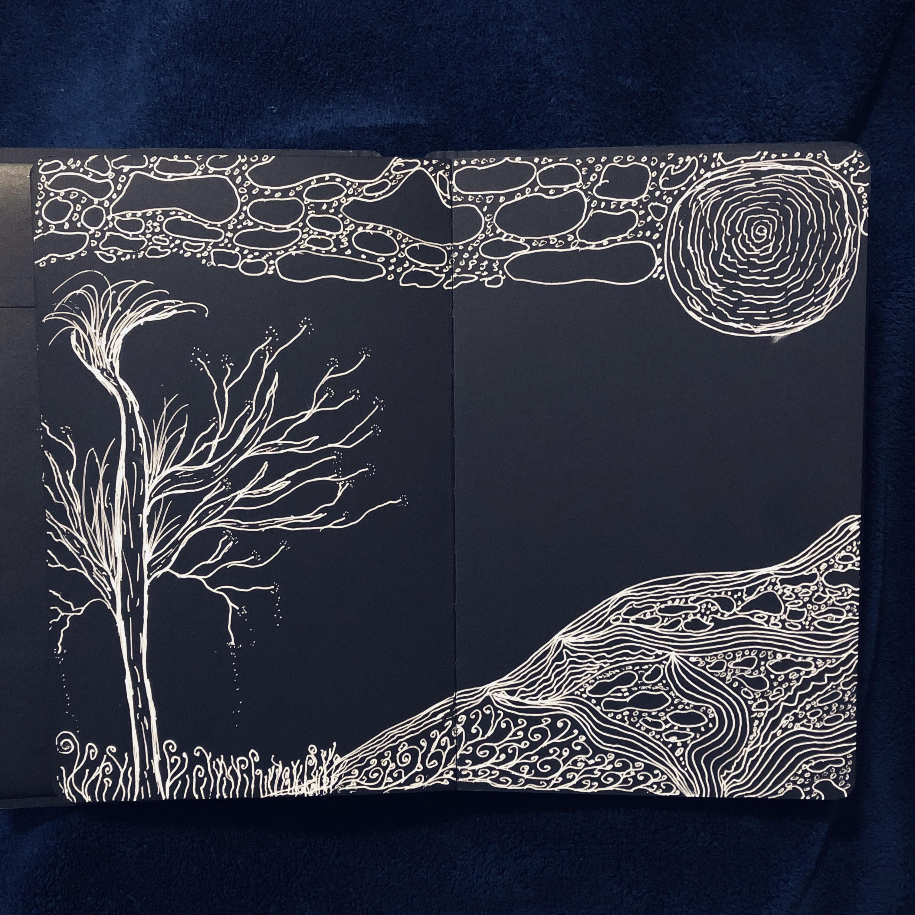 “Patterns and Dreams” Been journaling in my black paper journal and