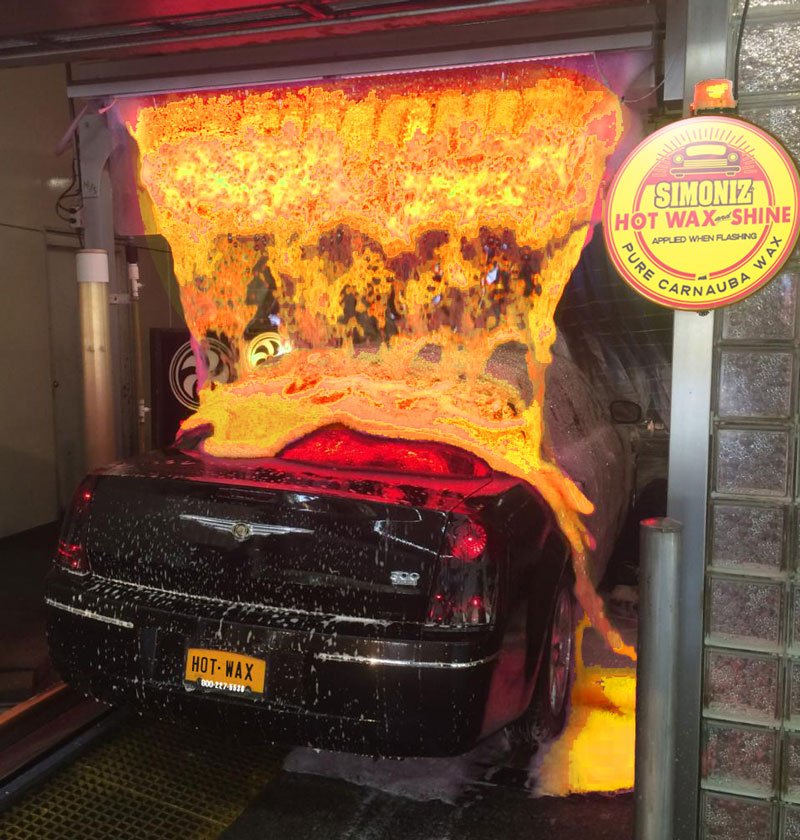 This bubble machine at a car wash that looks like lava when in use