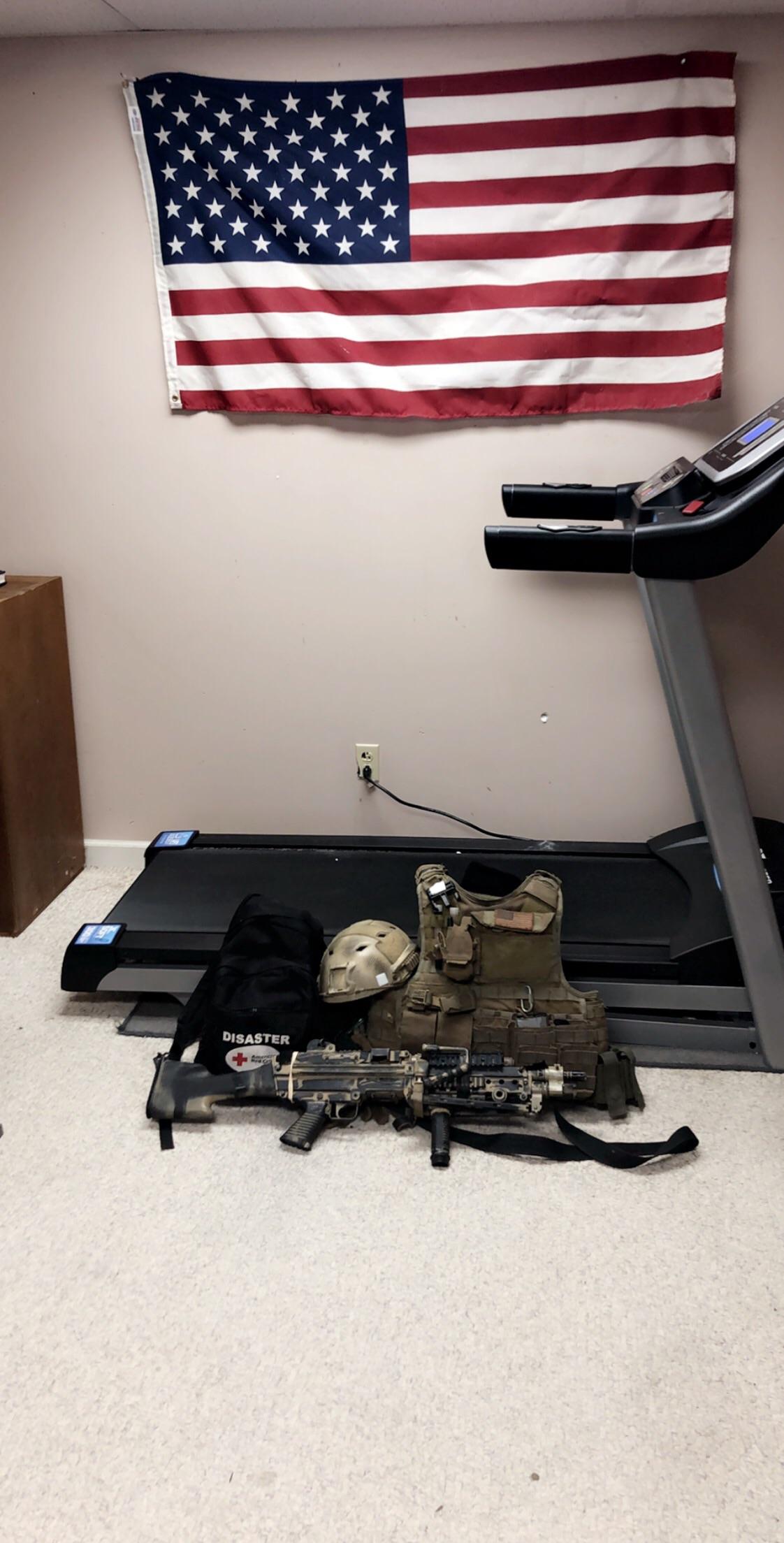 Doing the Mogadishu mile, just tripped carrying a SAW and full plate