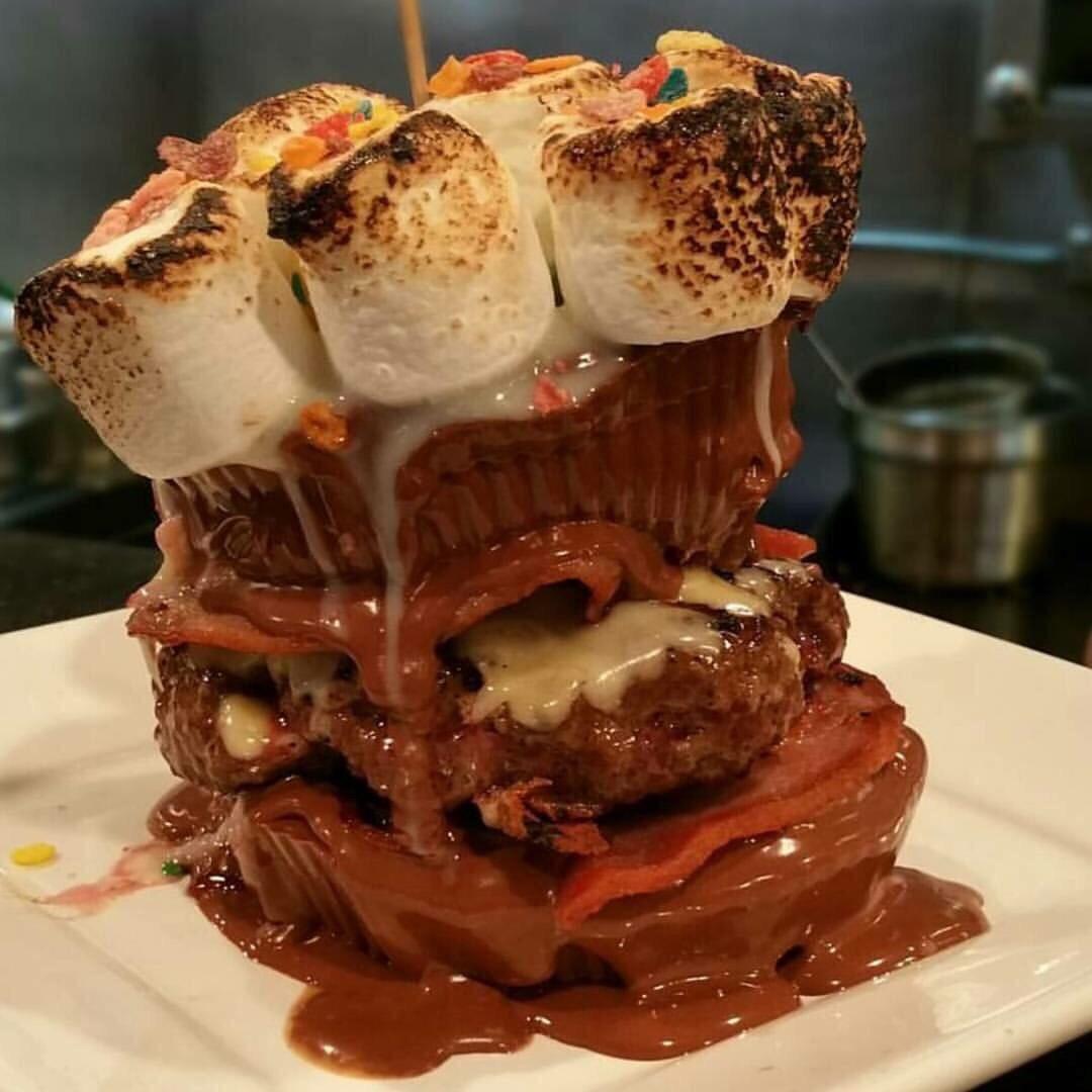 marshmallow peanut butter cup burger r/shittyfoodporn