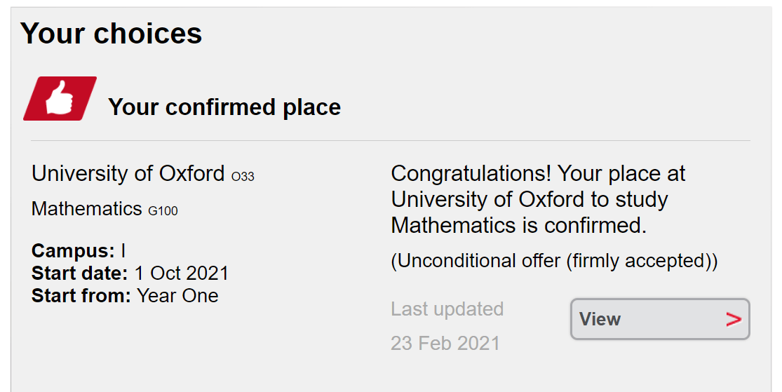 Oxford finally made the offer unconditional on UCAS! r/6thForm