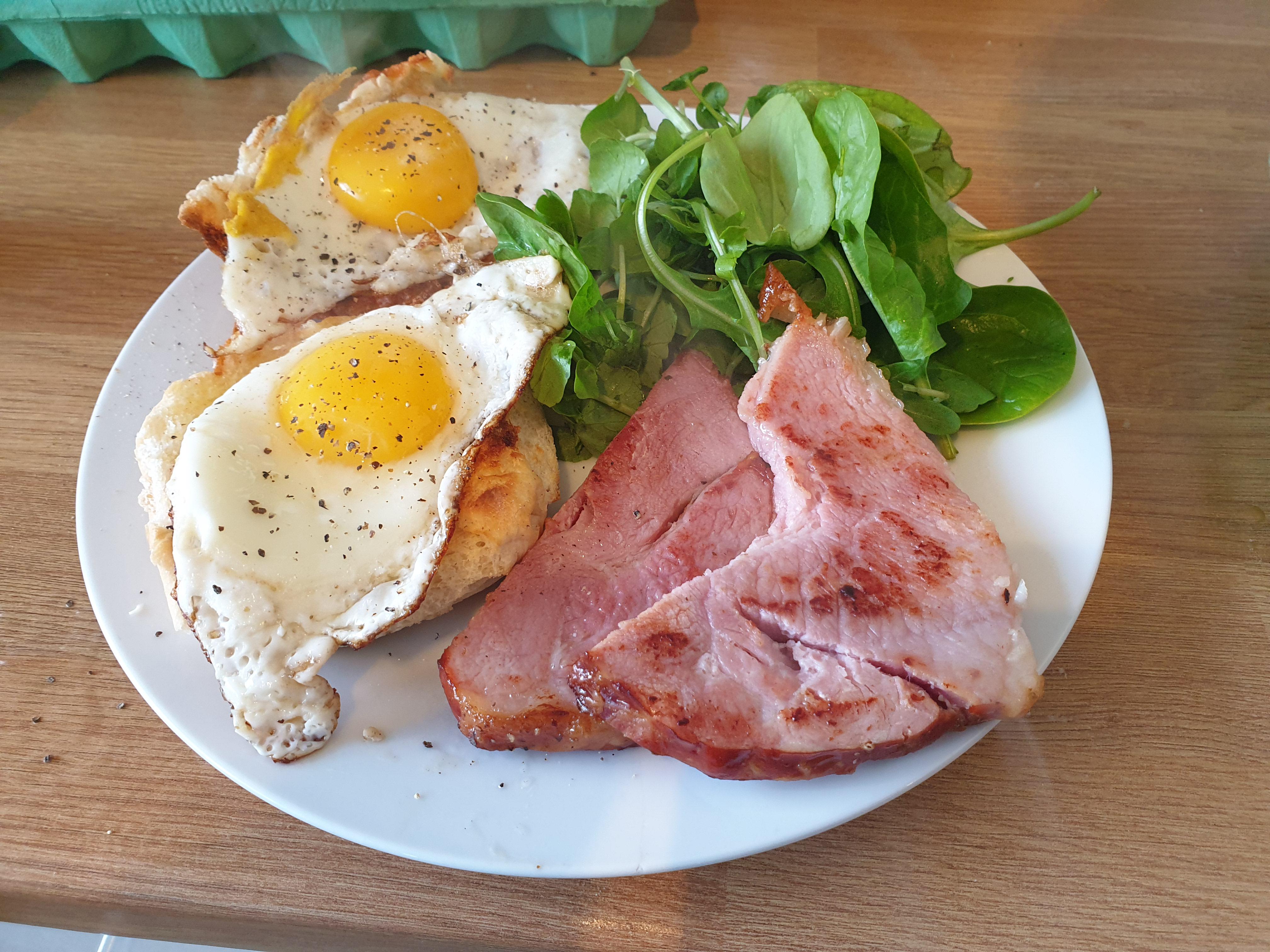 [Homemade] Ham & egg breakfast r/food