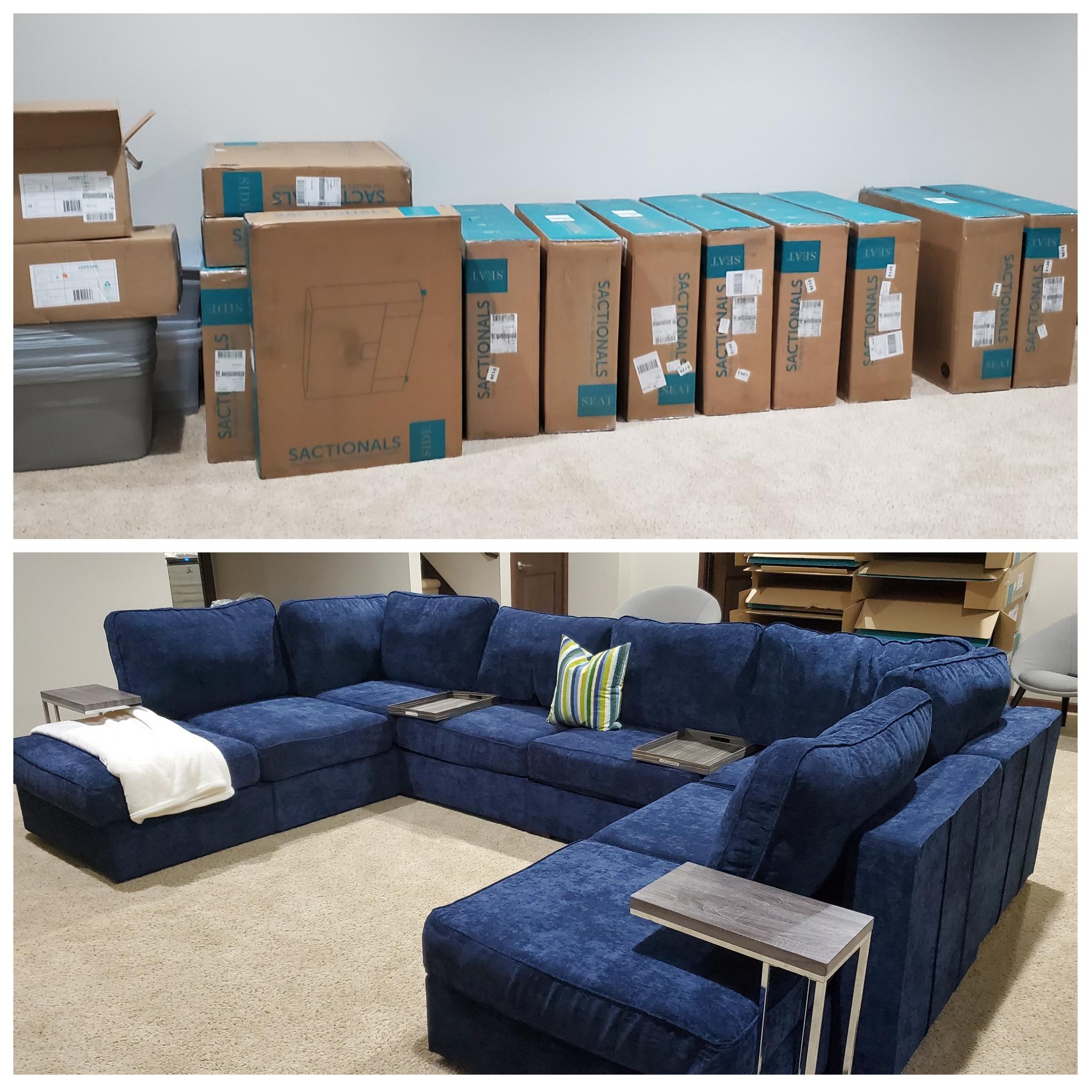 How it started vs. How it's going... r/Lovesac