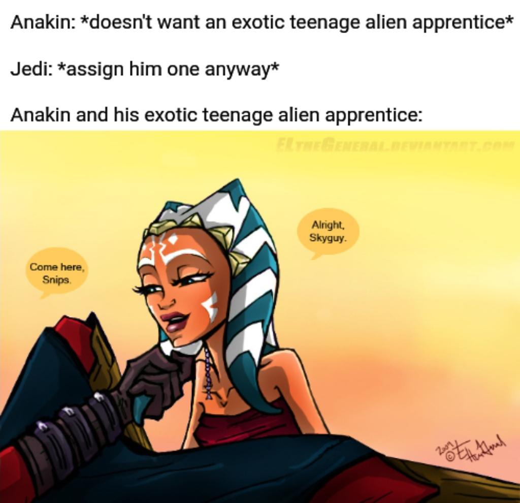 Luke, did I ever tell you about Ahsoka Tano? r/PrequelMemes