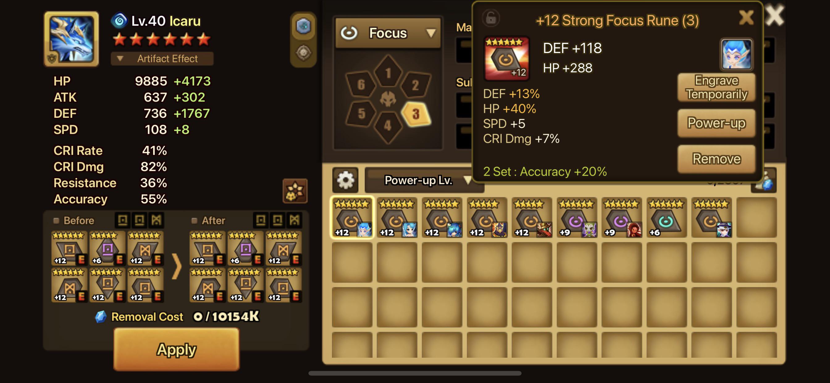 Was upgrading runes for 3* icaru team when this happened. Need to find