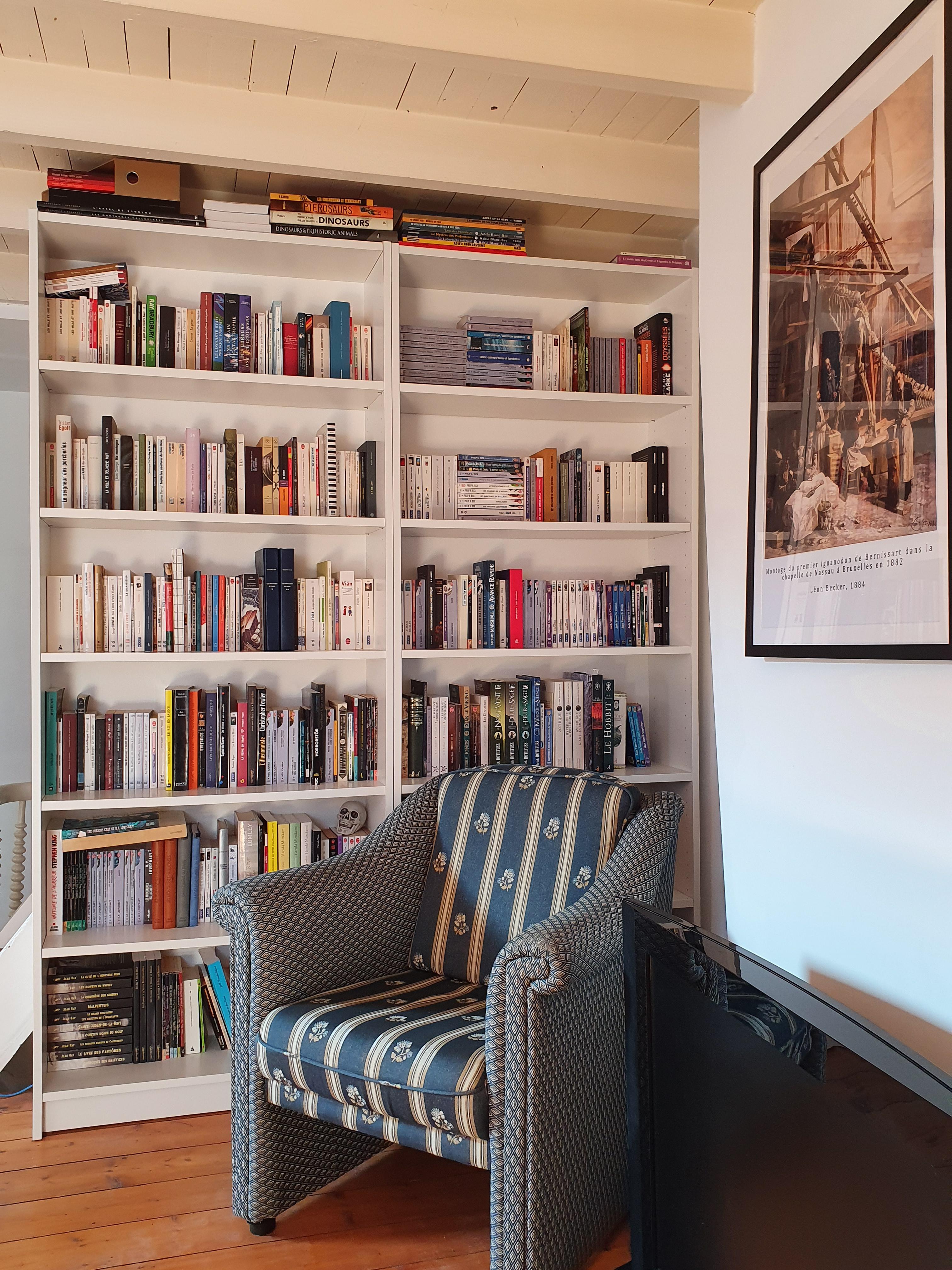 Best corner of my small apartment. I read for hours in this armchair