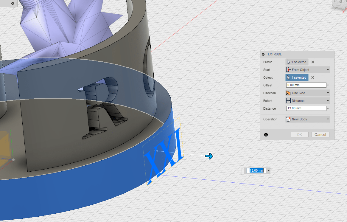 Why is this text not extruding from the surface? r/Fusion360