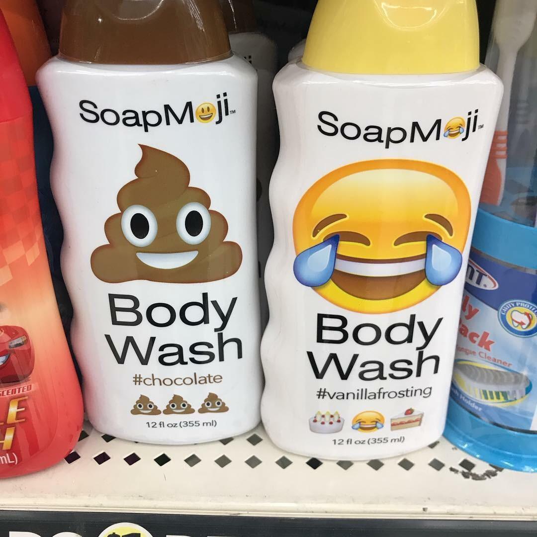 Misleading emojis on body wash found at the dollar store r/pics