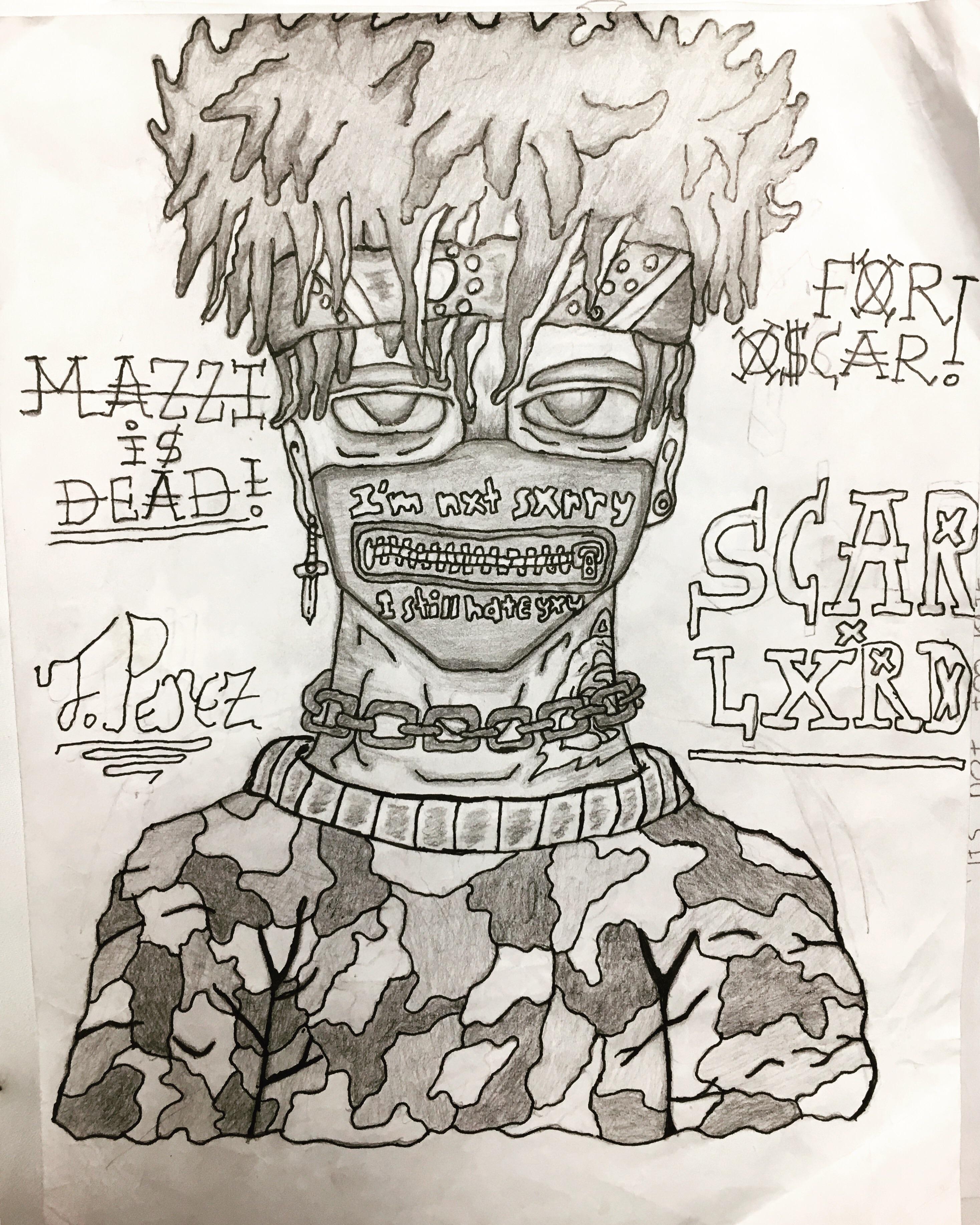 Drawing I made of Scarlxrd for my bro Oscar r/scarlxrd