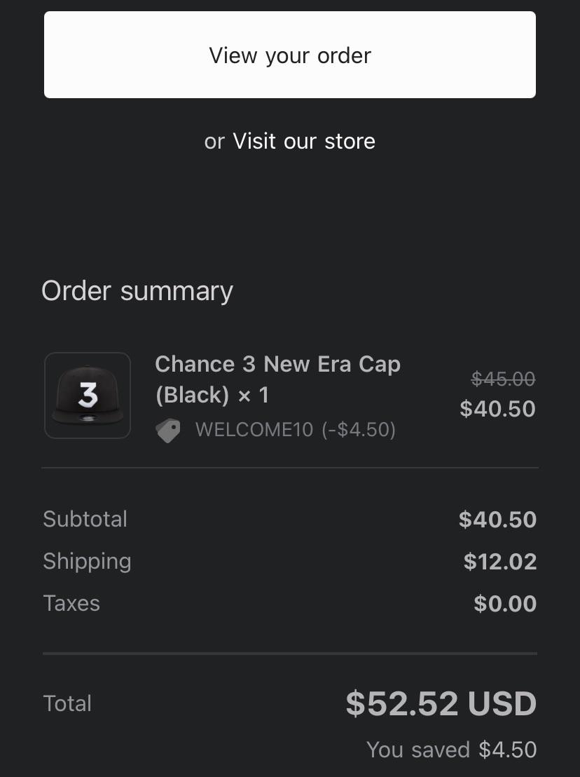 The black cap is now available again on ChanceTheRapper