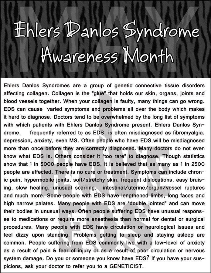 It’s EhlersDanlos Syndrome awareness month! r/ehlersdanlos