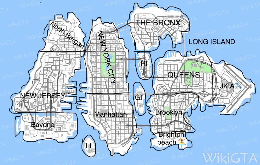 Grand Theft Auto 4 map but it’s based off of real life locations r/GTA