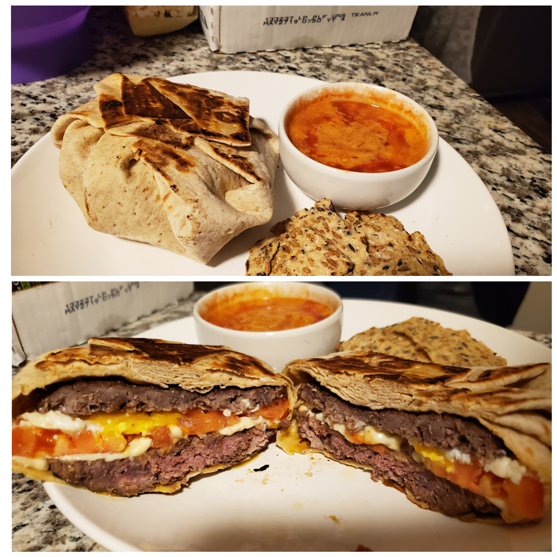 [Homemade] Burger wrap r/food