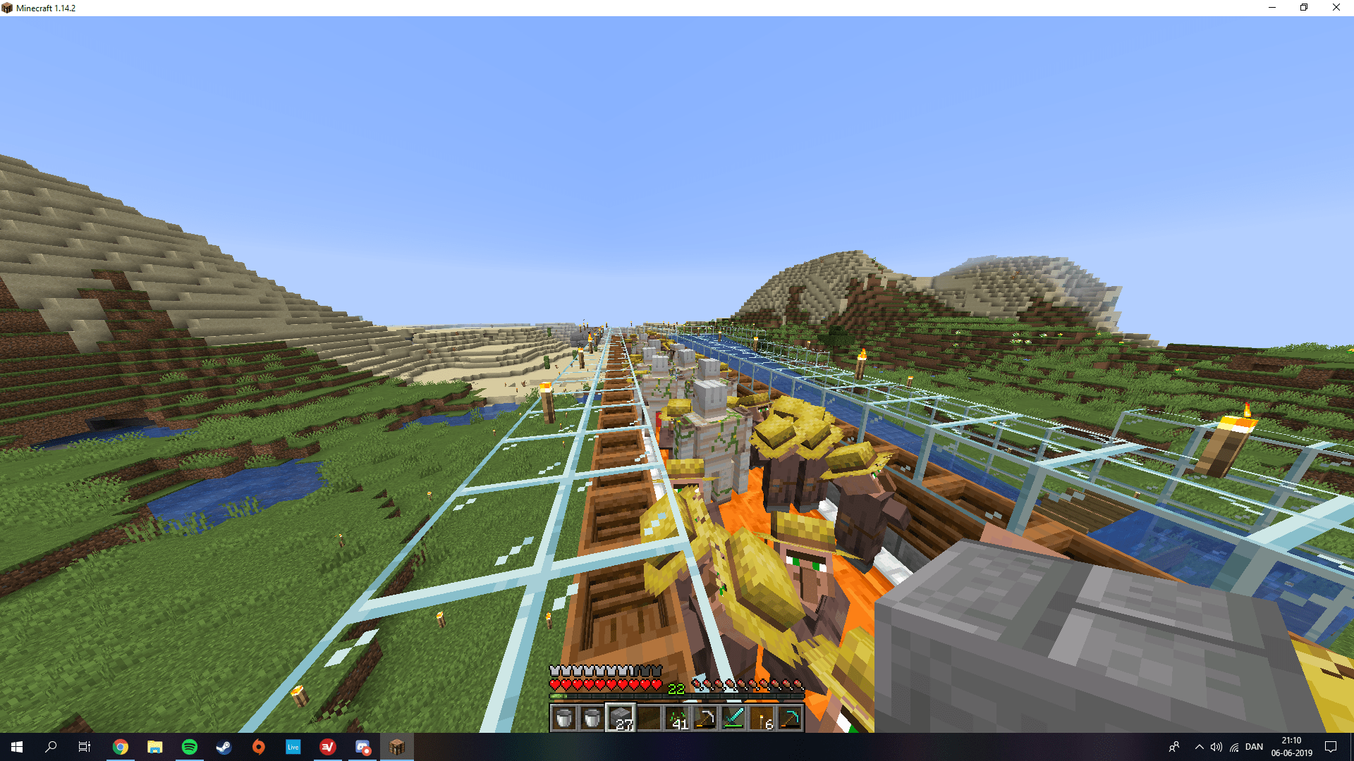 The iron golems are spawning with the villagers instead of where they are supposed to. Do you