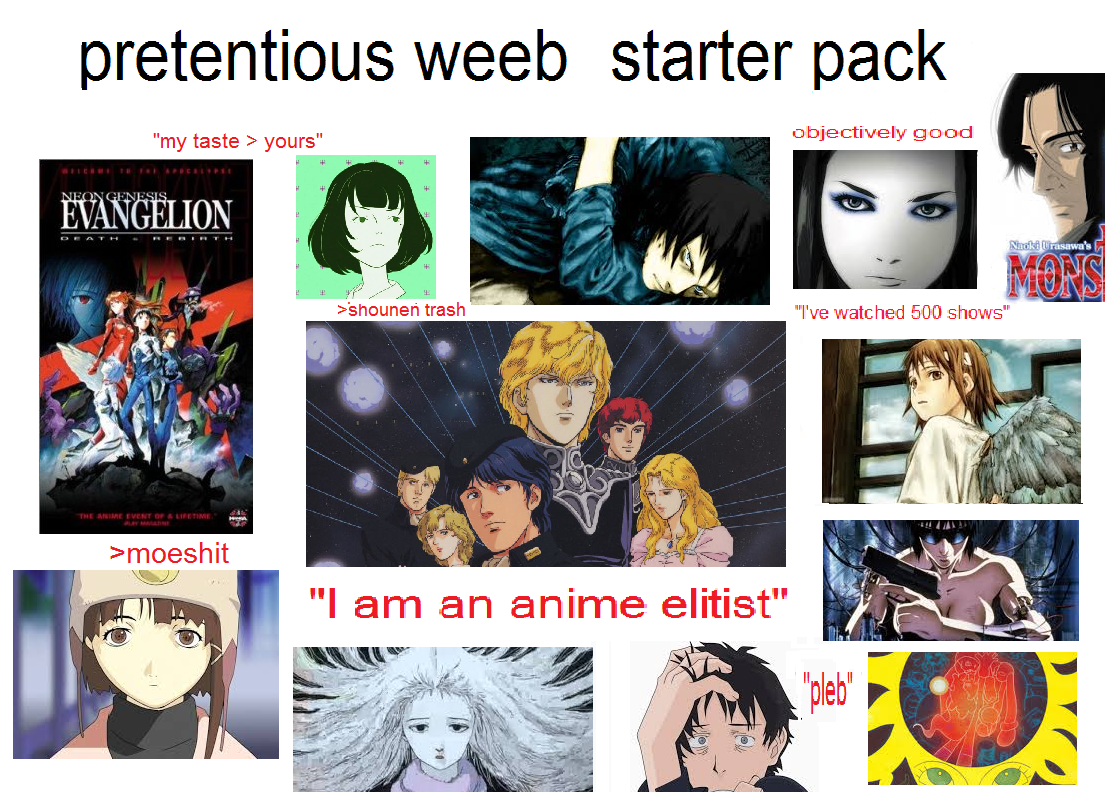 Pretentious Weeb Starter Pack r/Animemes