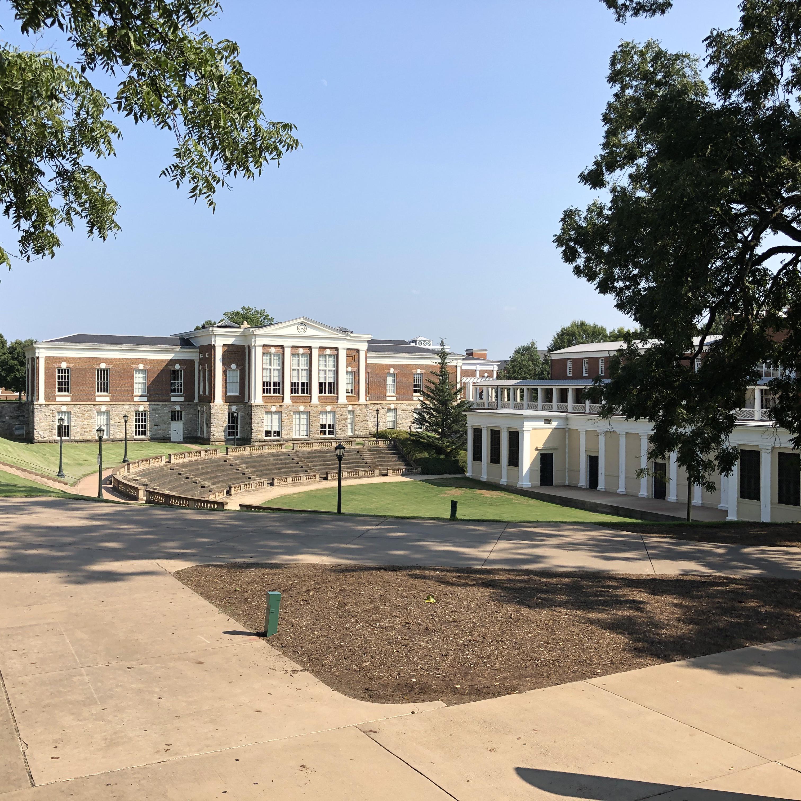A peaceful moment on grounds on the first day of classes UVA