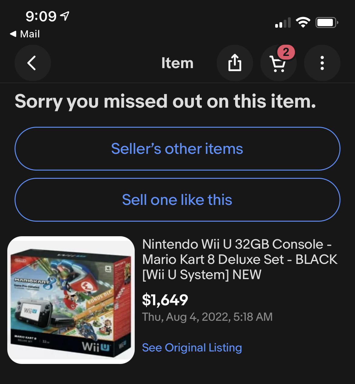 eBay buyers be losing their minds. r/wiiu