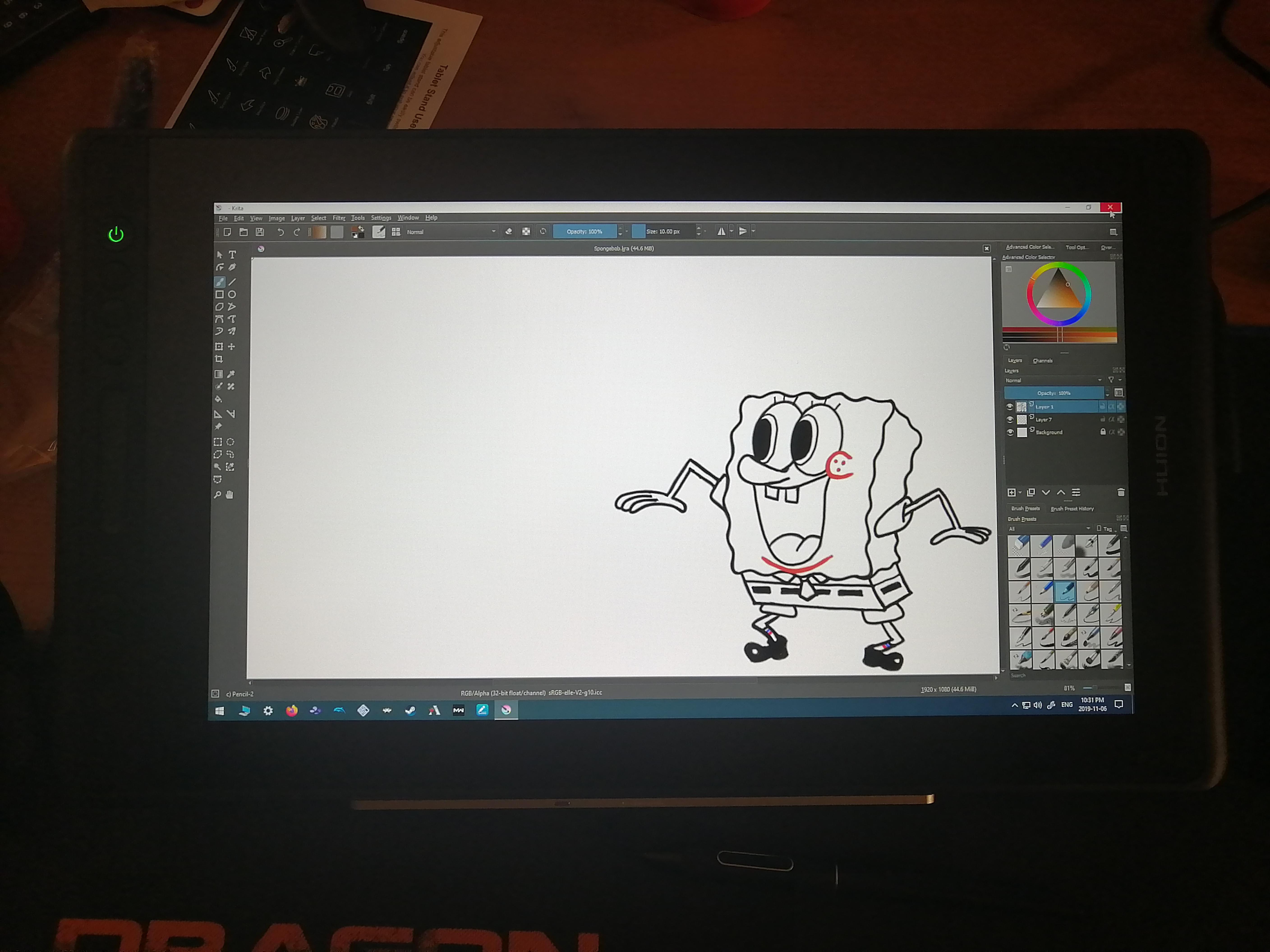 My first drawing on a graphics tablet! r/huion