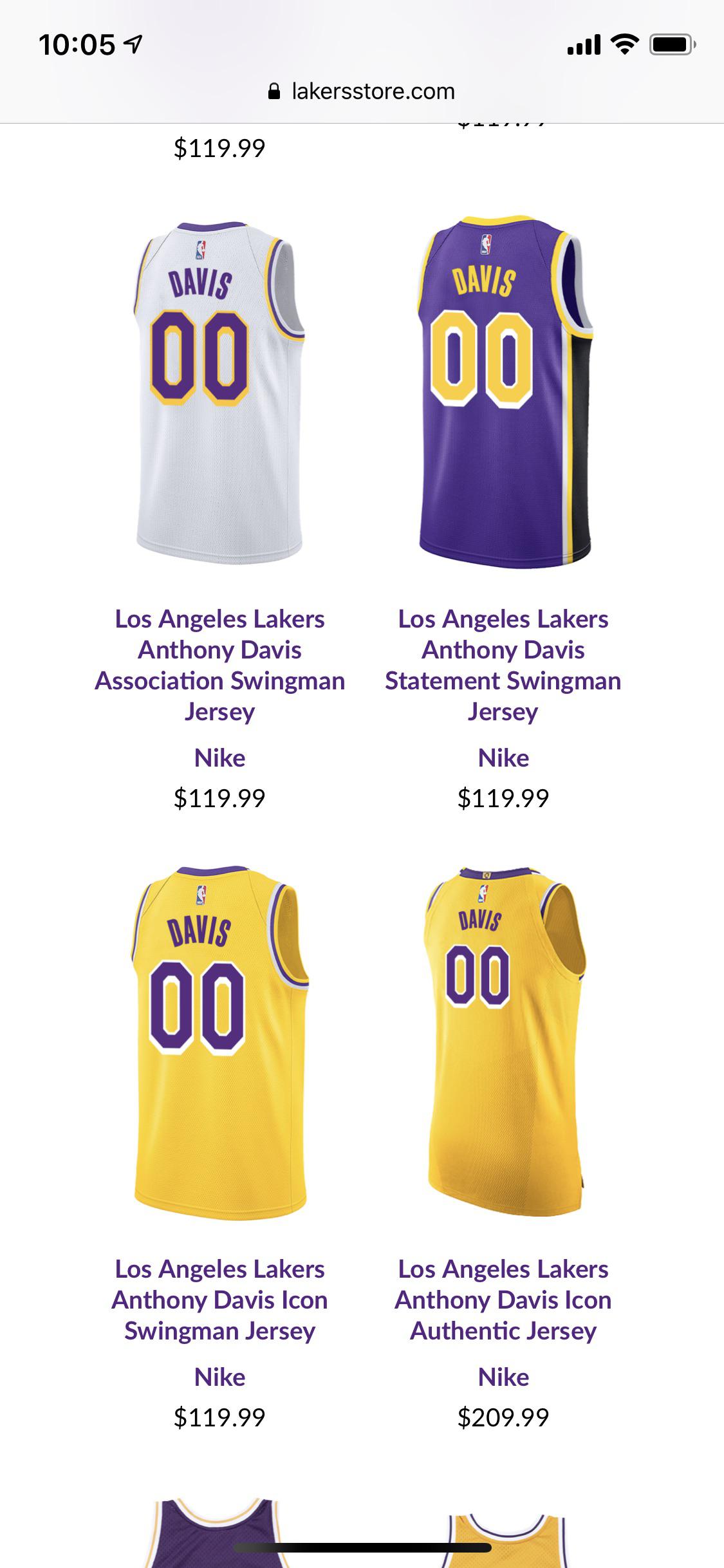 Heads up the official Lakers store has white and purple jerseys r/lakers