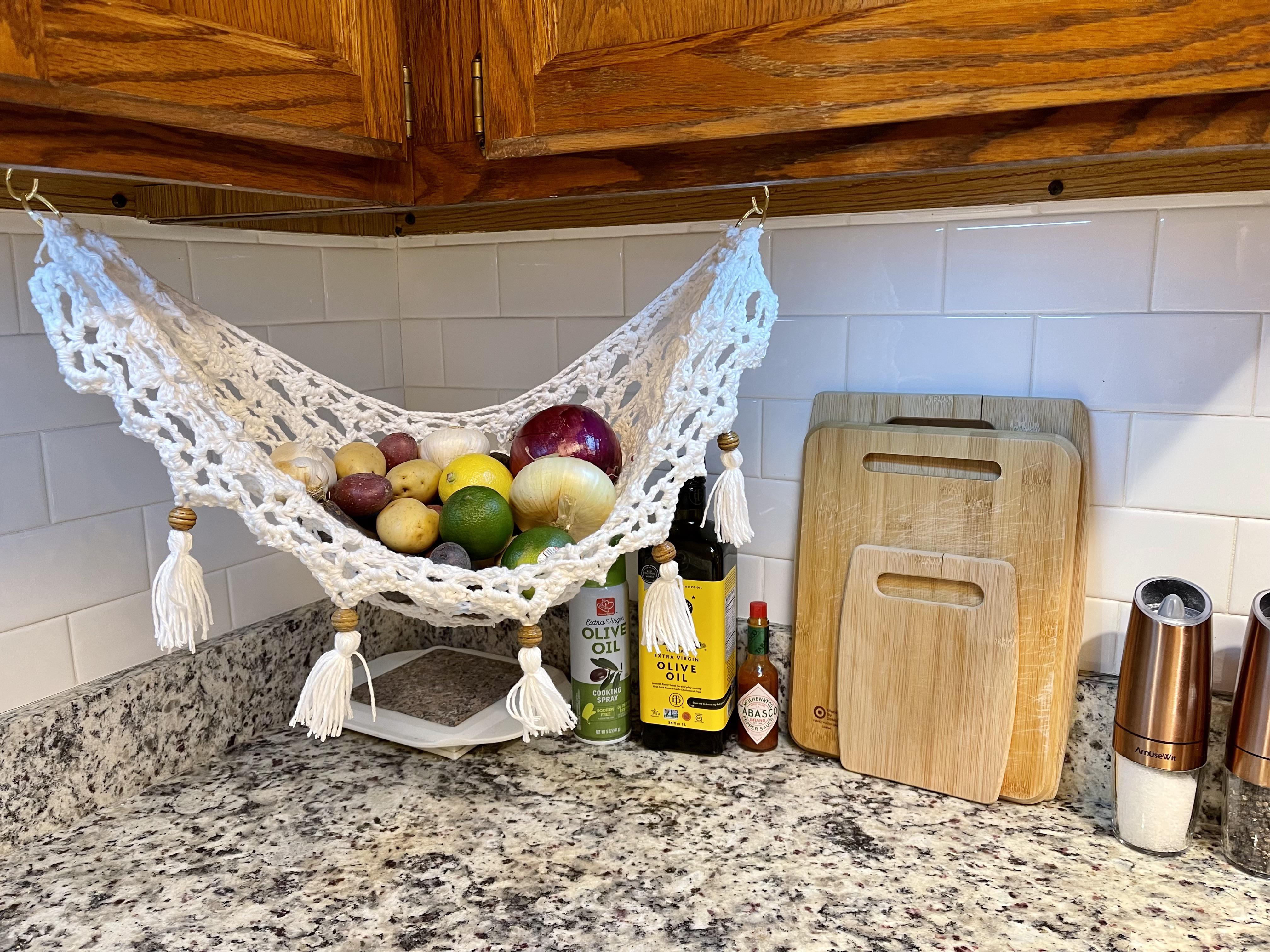 Just finished this produce hammock r/crochet