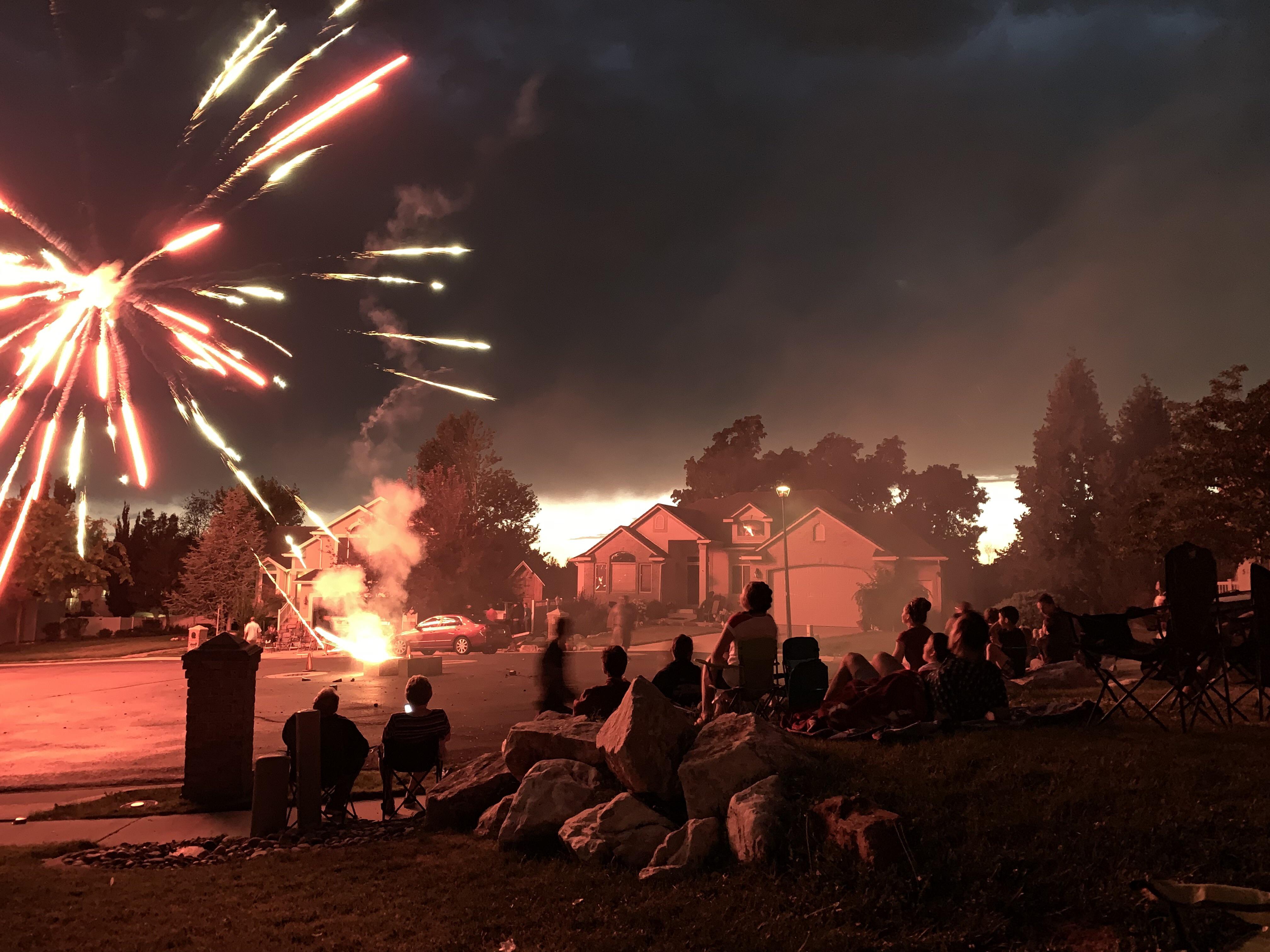 My dad accidentally got this picture! Firework box tipped over and shot