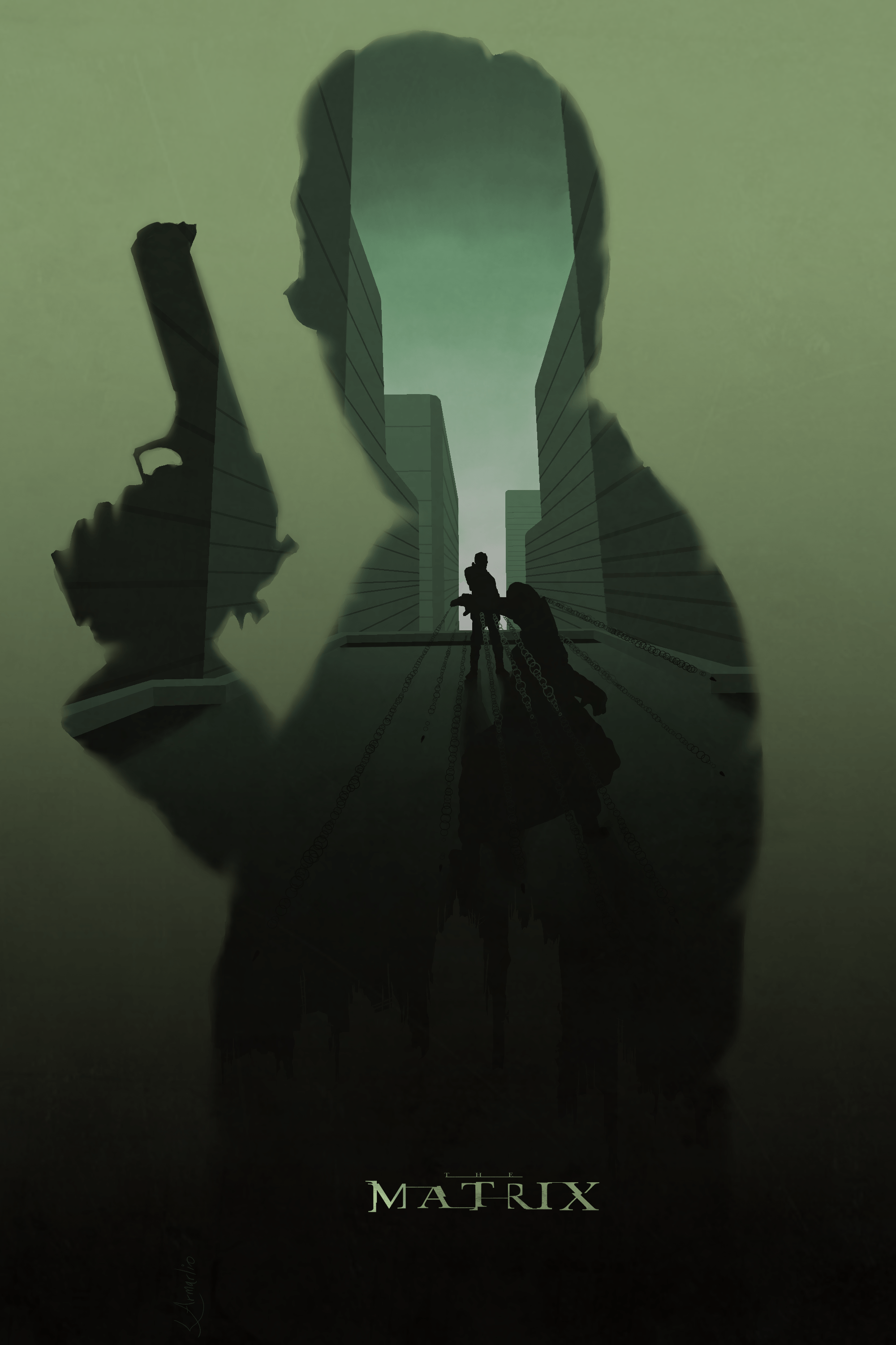 Fan Art Movie poster I drew last night. r/matrix