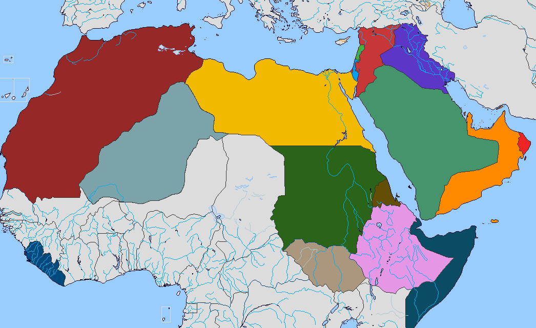 Arab World Map Etsy