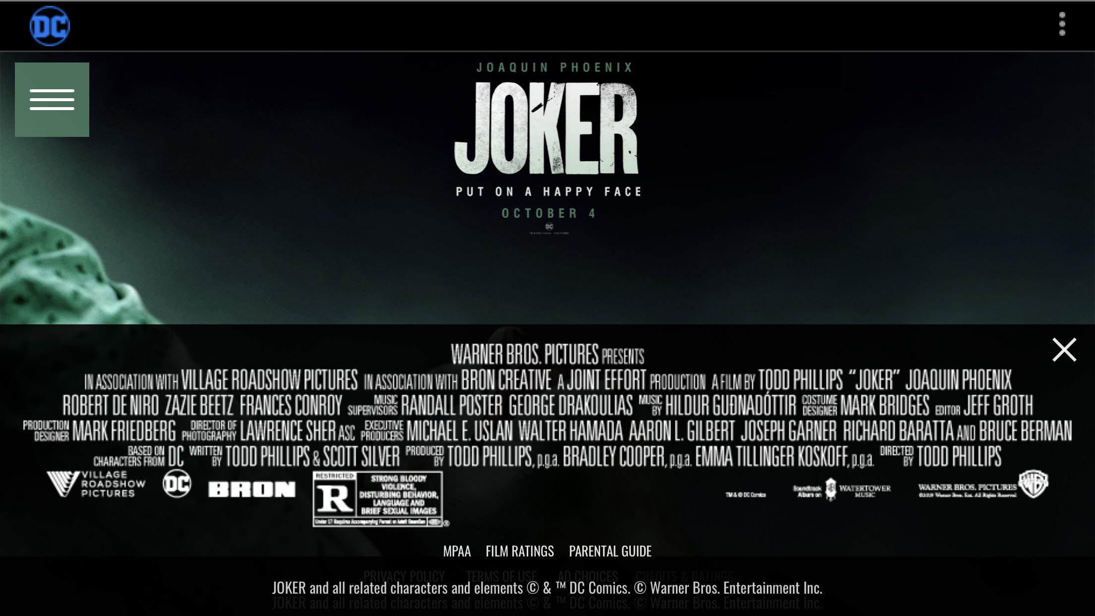 Joker Rated R (strong bloody violence, disturbing behavior, language