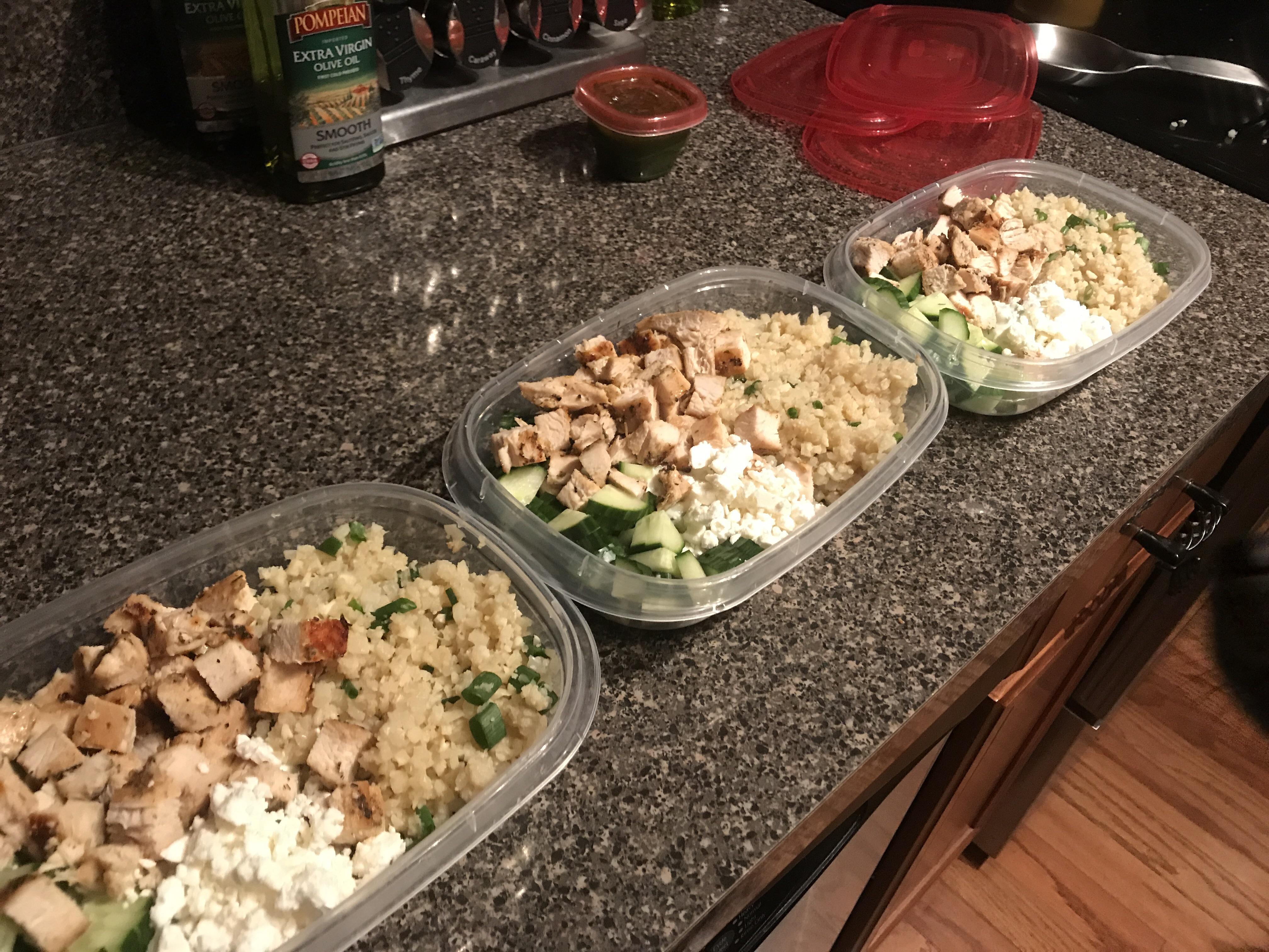 Tried my hand a recreating Zoe's Kitchen's cauliflower rice bowl with