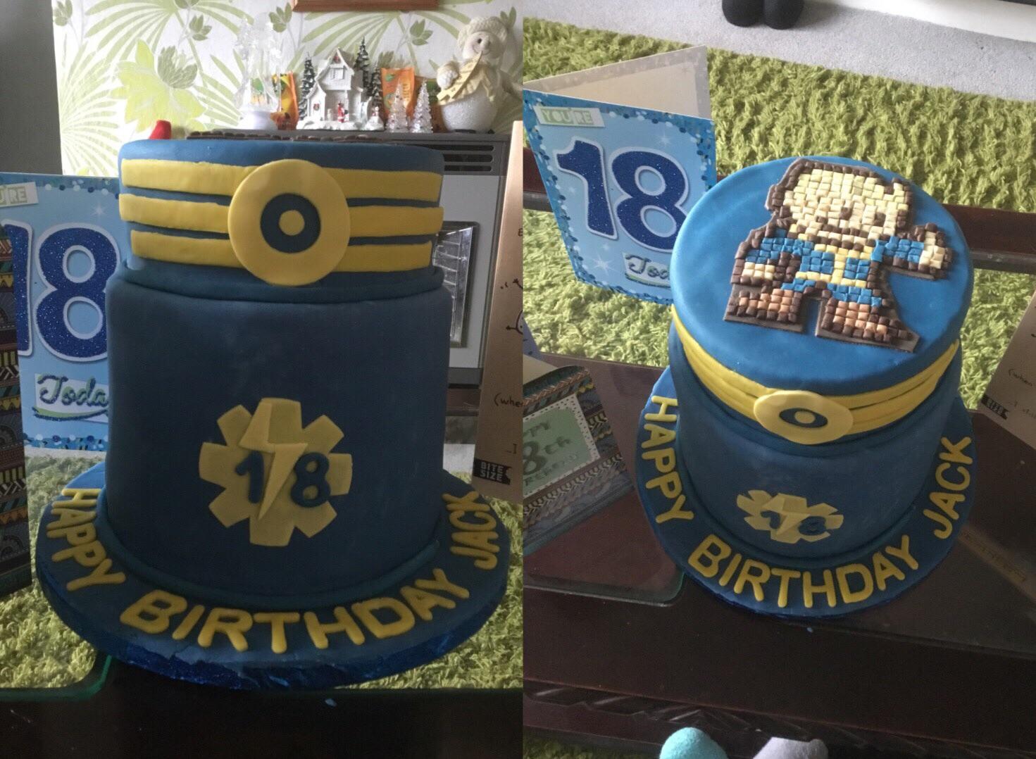 Got this awesome Fallout cake for my 18th birthday! r/BethesdaSoftworks