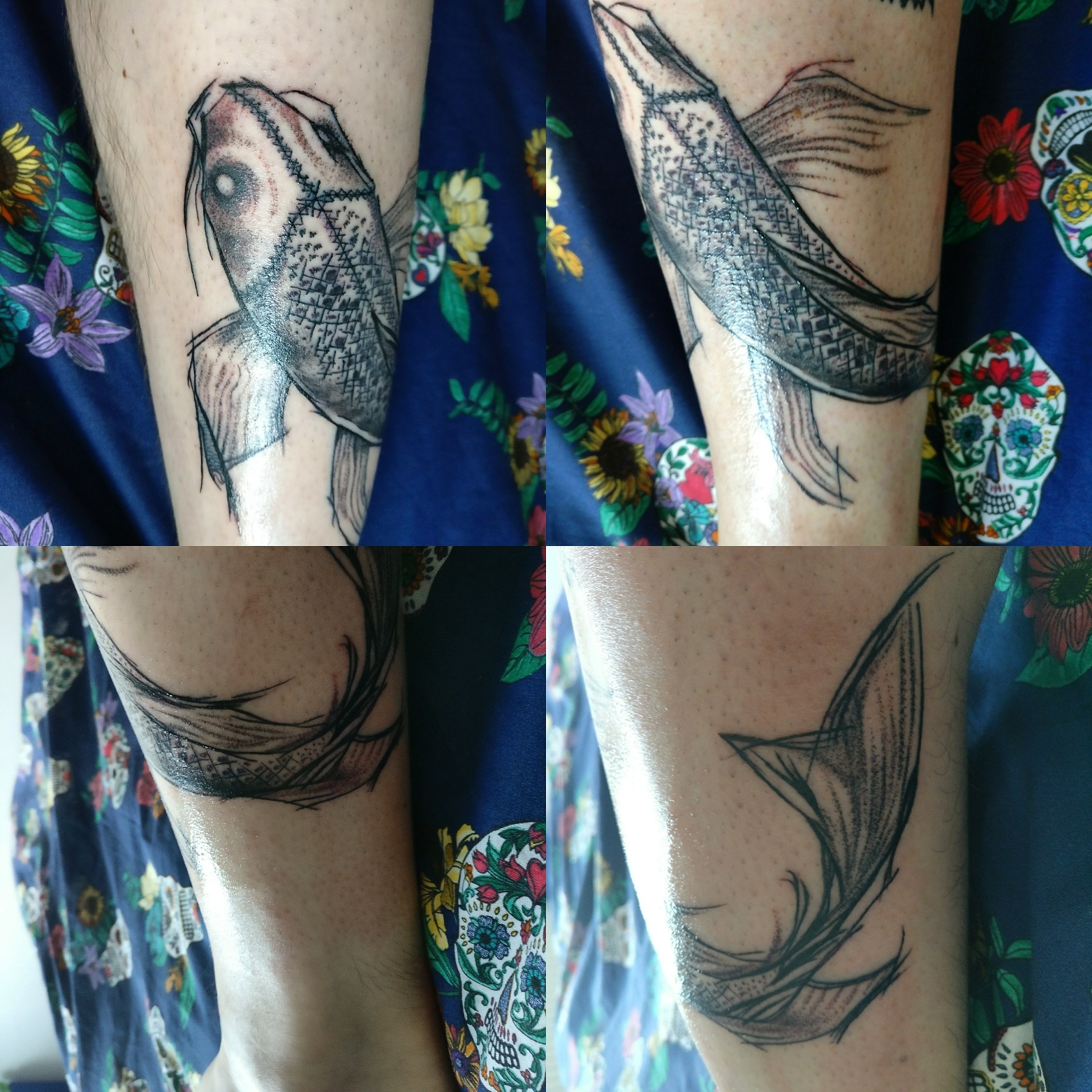 FrankenFish by Anna Quinn at Ursa Major in Oxford, UK r/tattoos