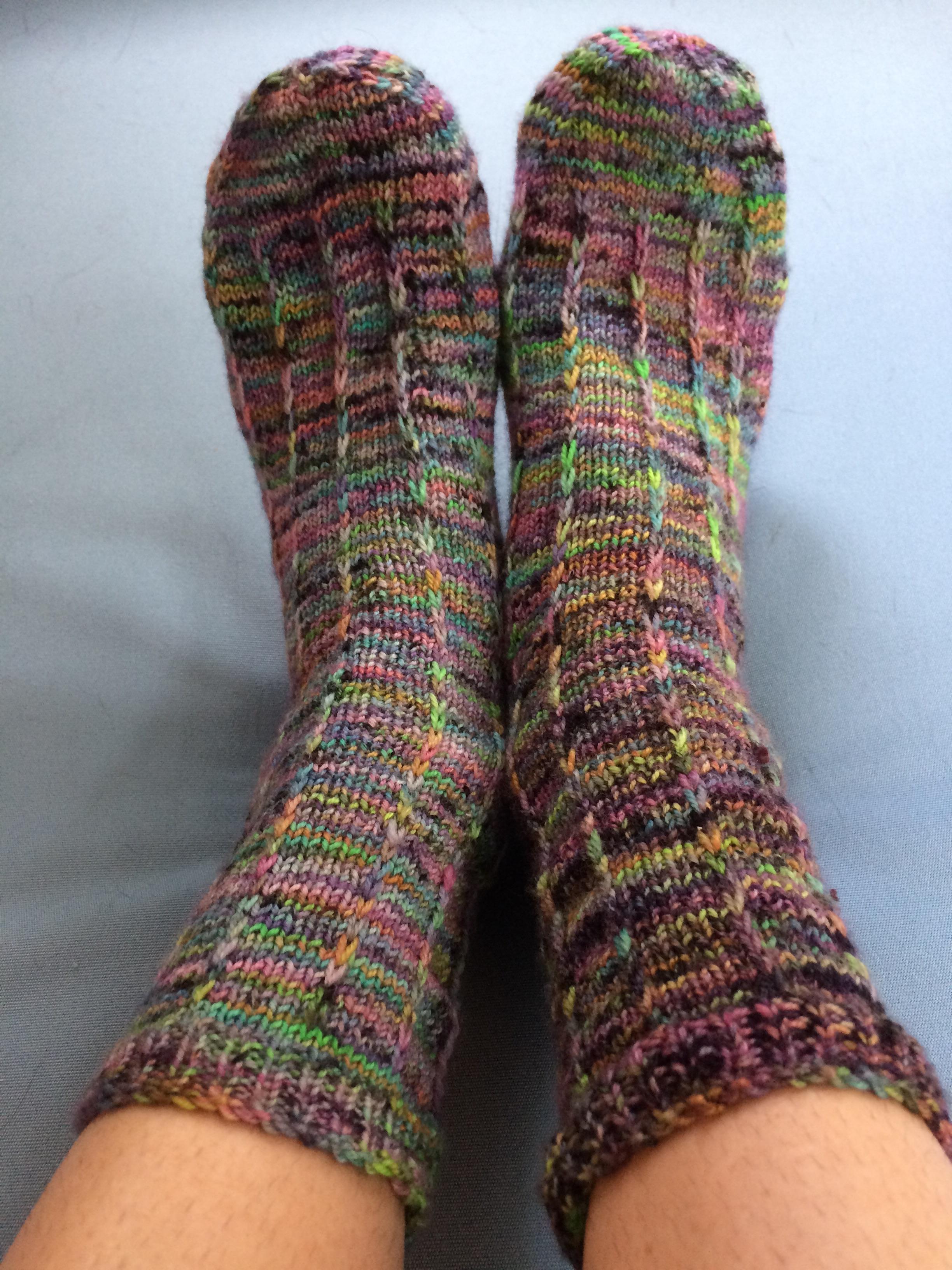 Finished my socks. A simple slip stitch pattern from my book learn to